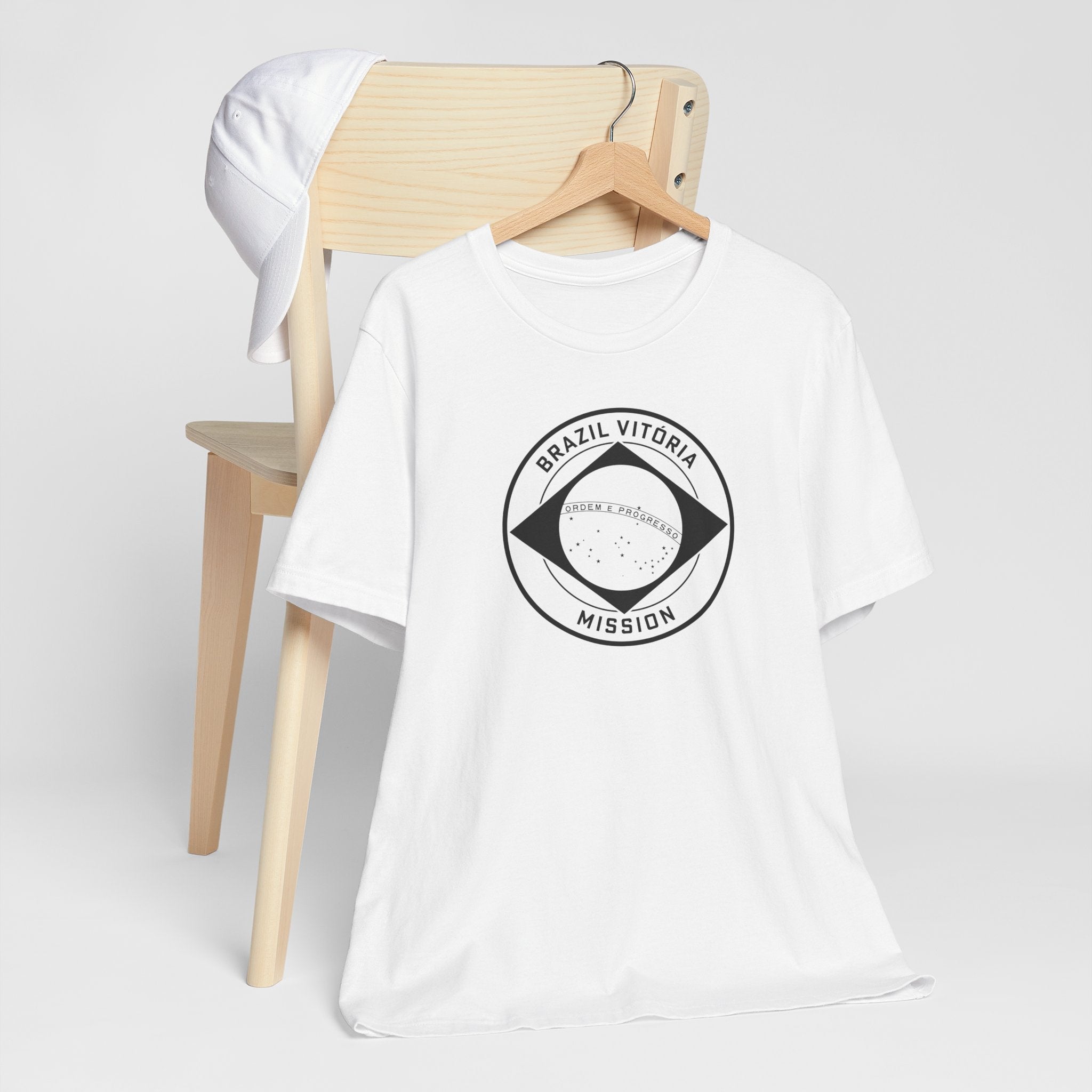 Brazil Vitoria Mission Circular Monochrome Logo T-Shirt - Latter-Day Saint LDS Missionary Gift - Book of Mormon