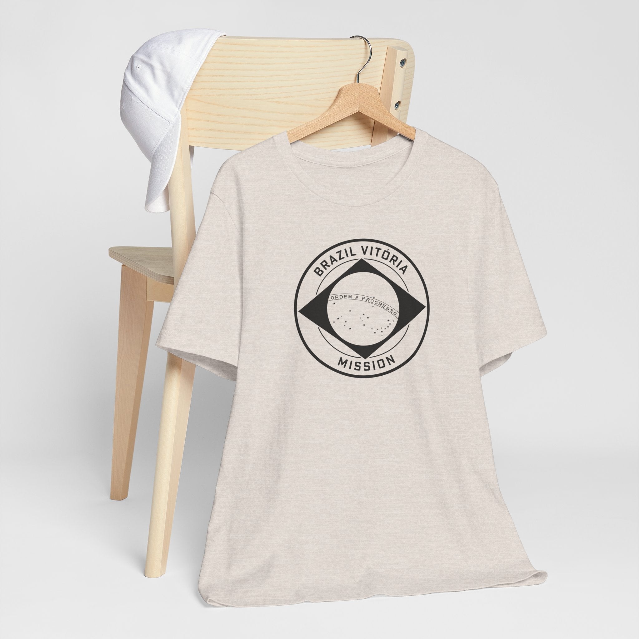 Brazil Vitoria Mission Circular Monochrome Logo T-Shirt - Latter-Day Saint LDS Missionary Gift - Book of Mormon