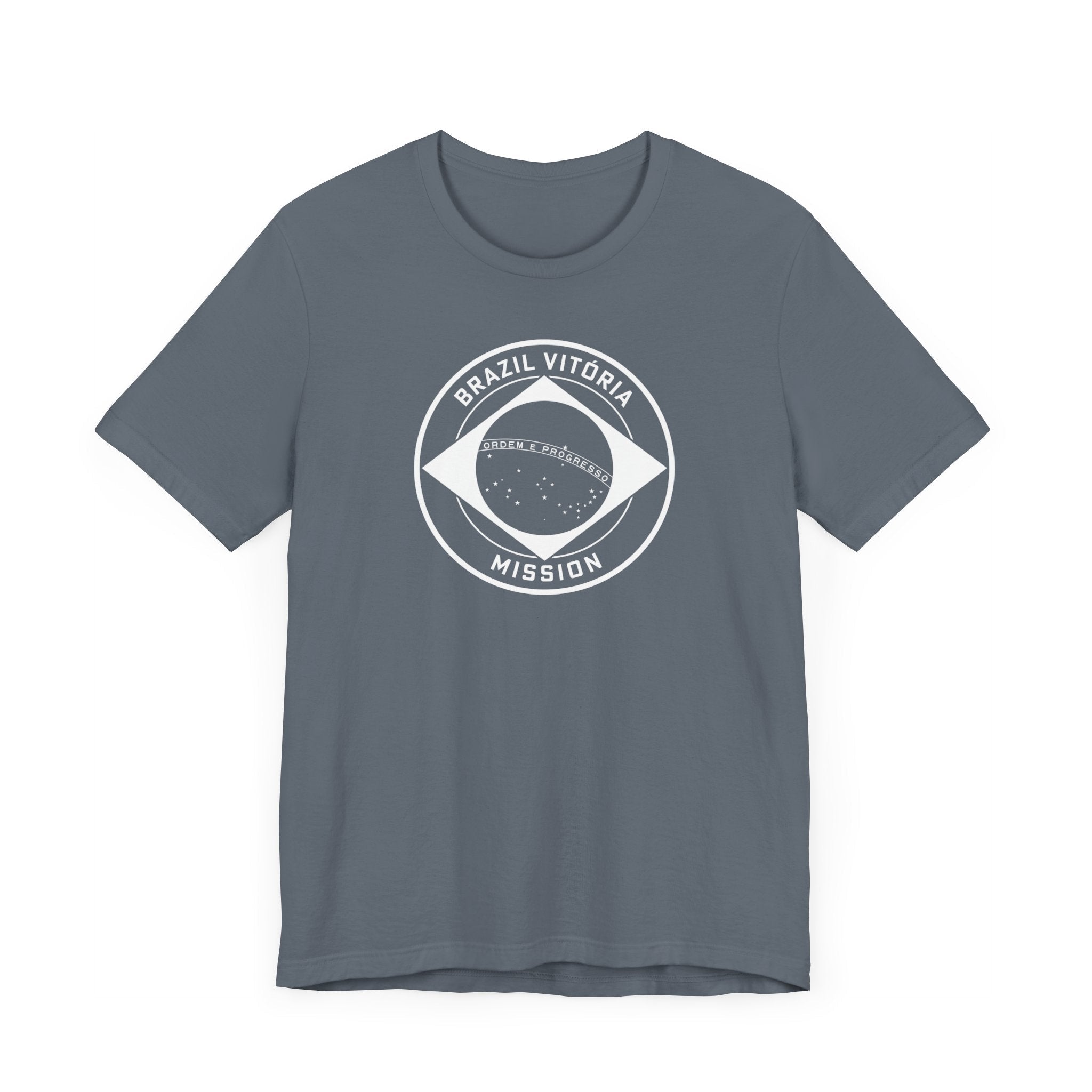 Brazil Vitoria Mission Circular Monochrome Logo T-Shirt - Latter-Day Saint LDS Missionary Gift - Book of Mormon