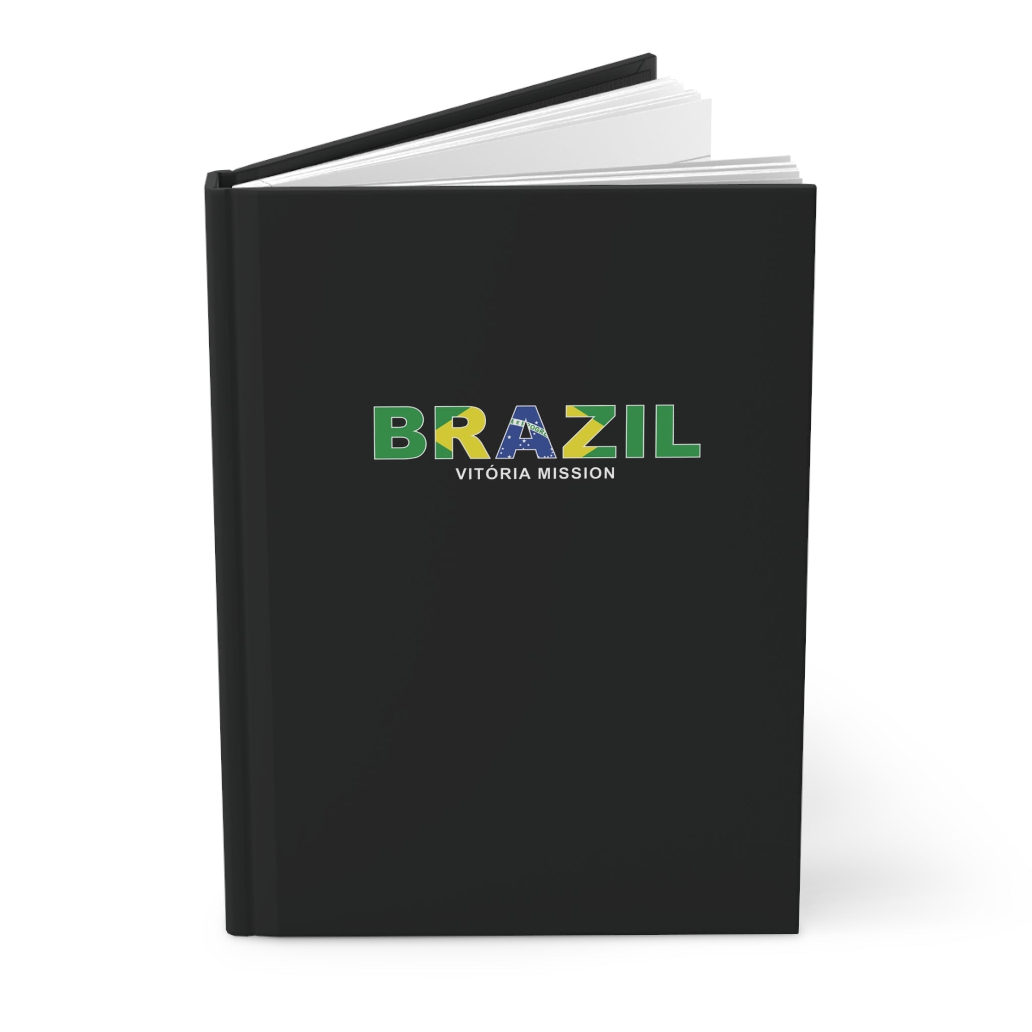 Brazil Vitoria Mission Flag Title Black Hardcover Journal Matte - Latter-Day Saint LDS Missionary Gift - Book of Mormon