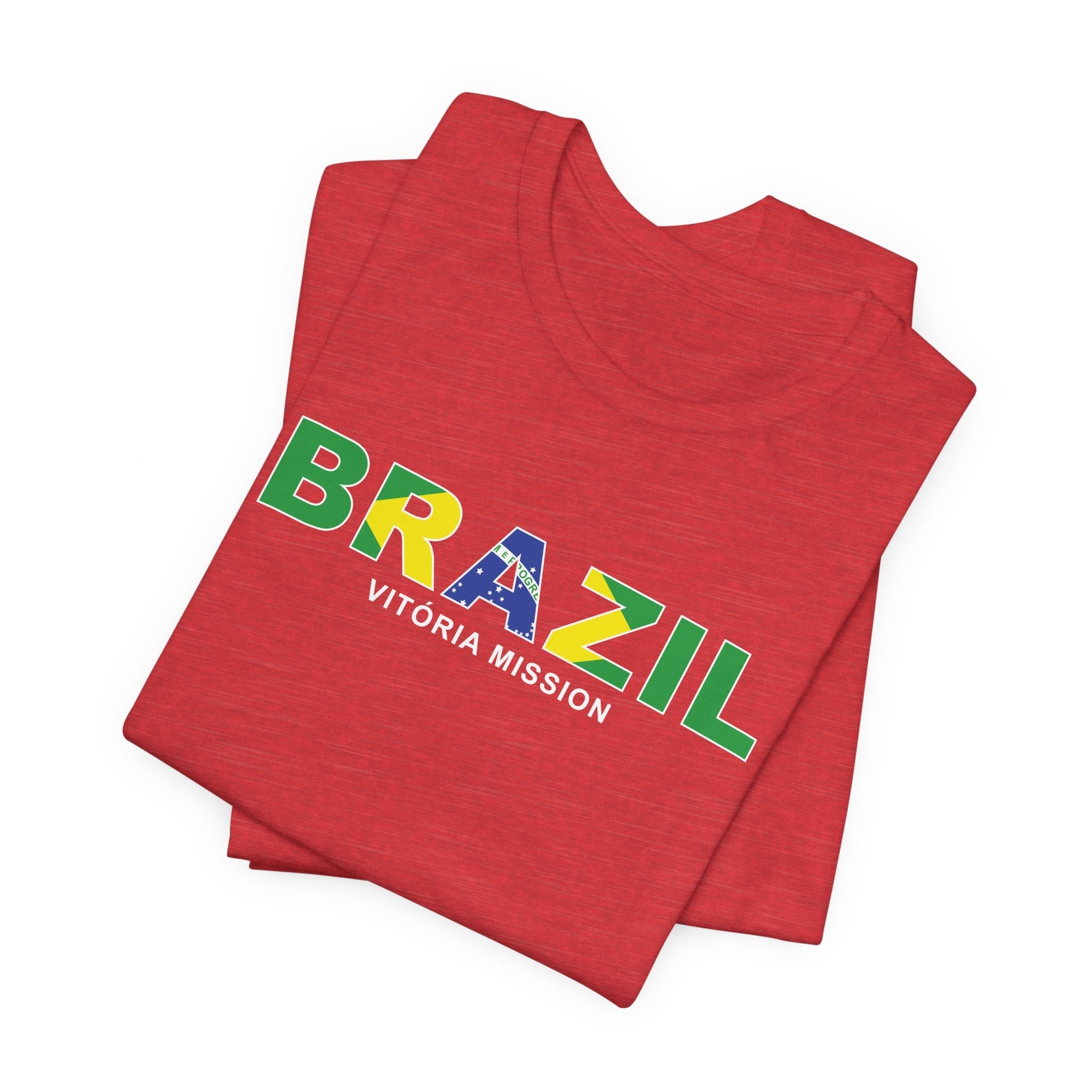 Brazil Vitoria Mission Flag Title T-shirt - Latter-Day Saint LDS Missionary Gift - Book of Mormon