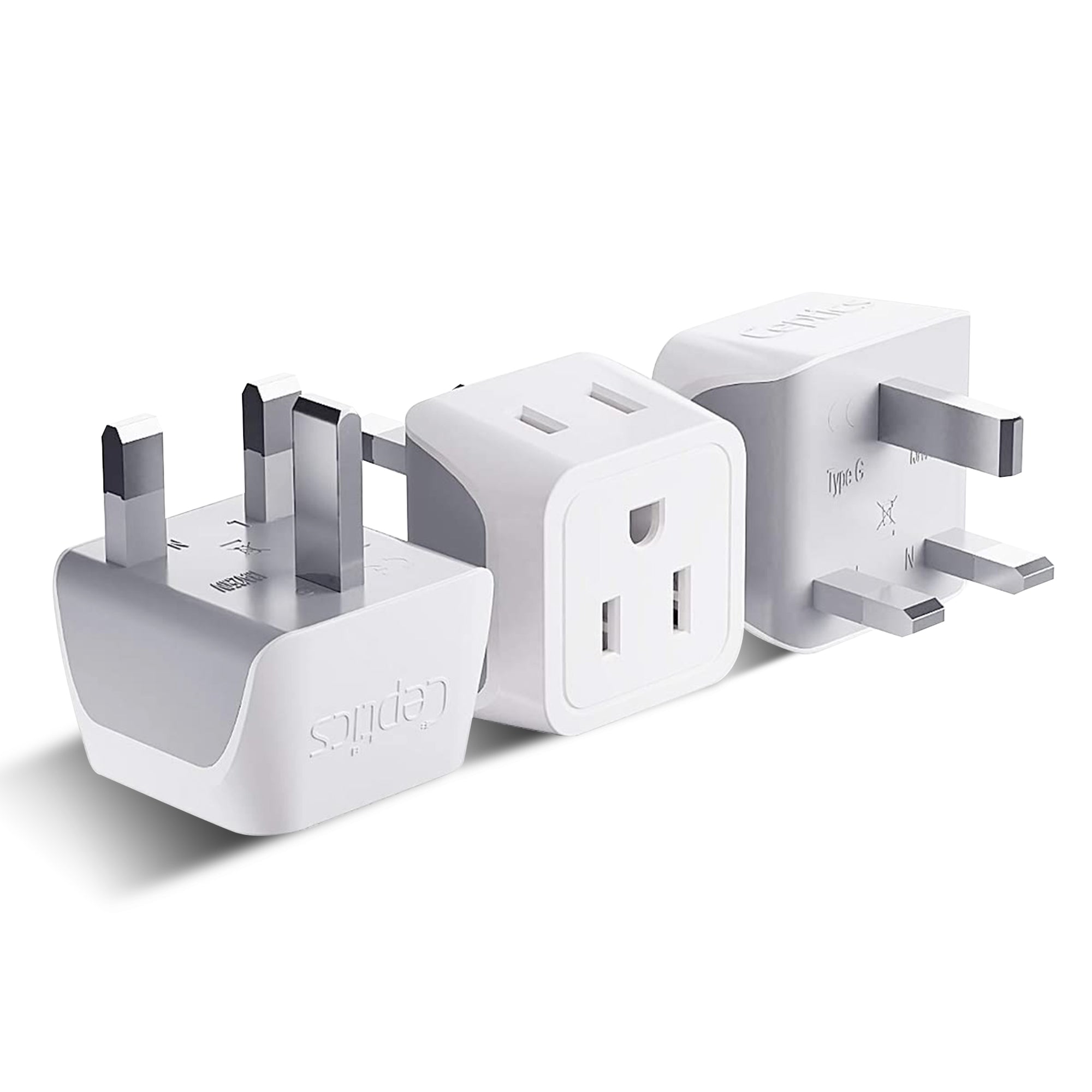 UK, England Travel Adapter - Type G - Ultra Compact (CT-7, 3 Pack)