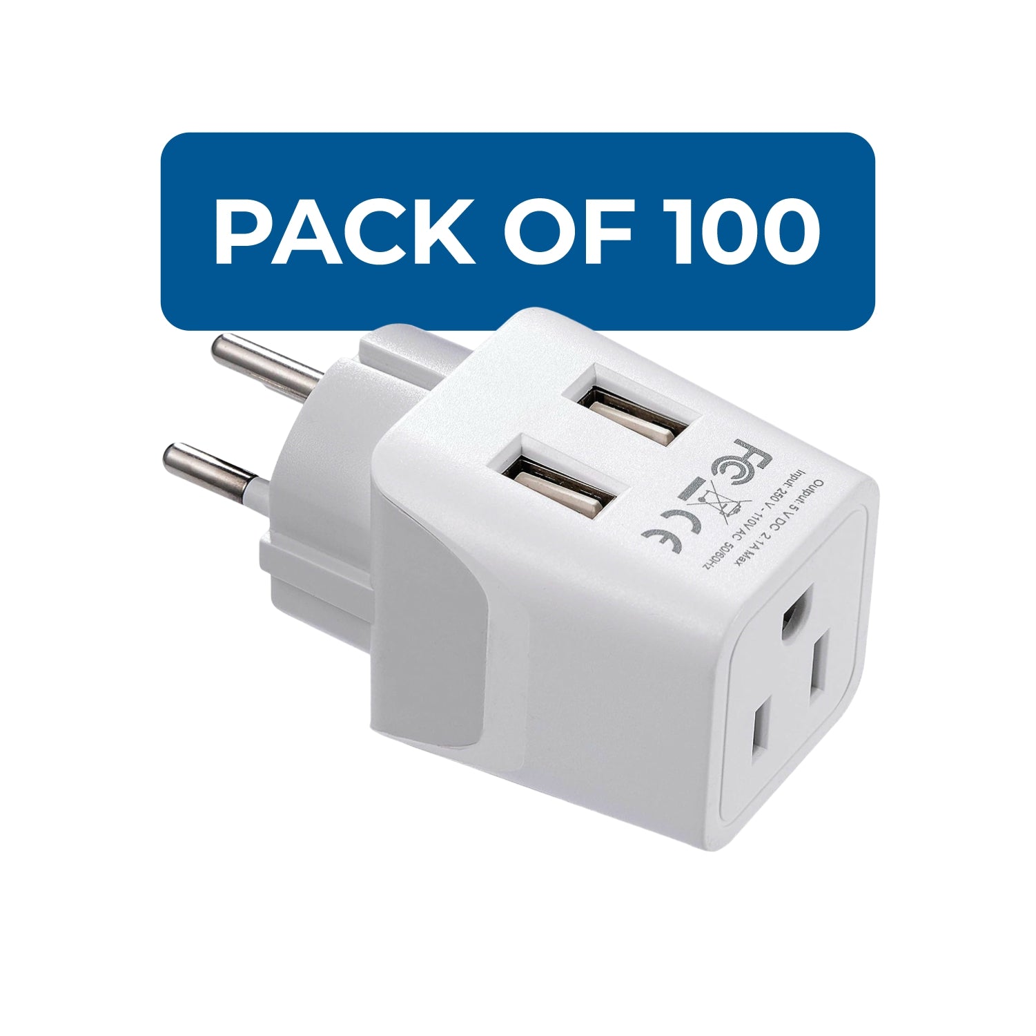 Israel, Palestine Travel Adapter - Type H - Dual USB (CTU-14)