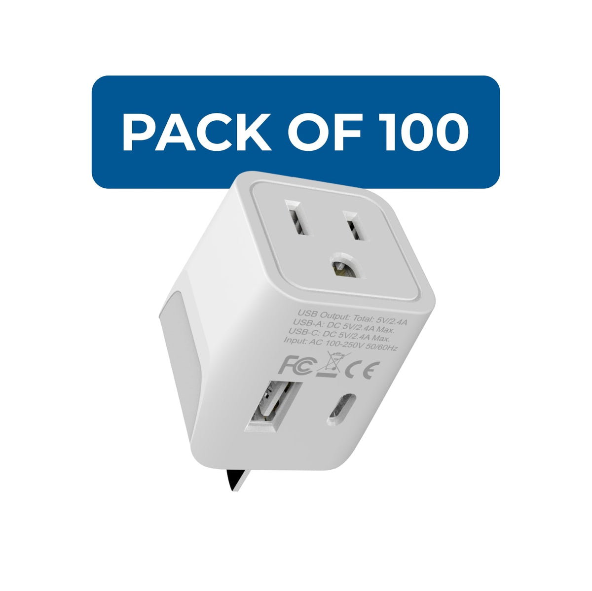 Australia, China Travel Adapter - Type I - USB A + USB C (CTU-16)