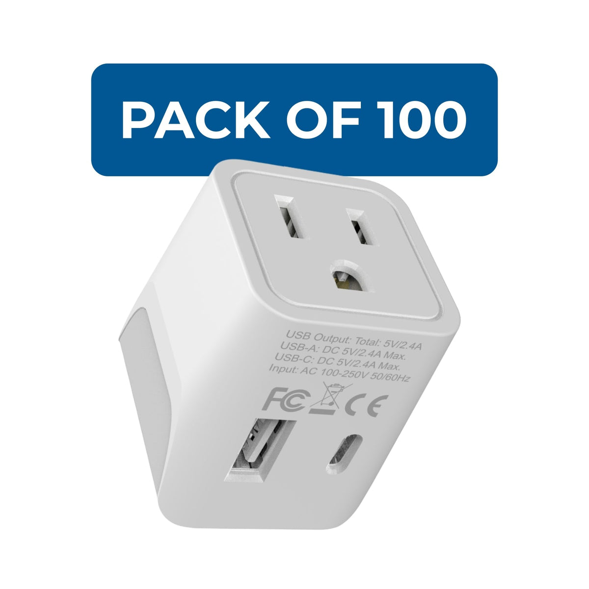 Japan, Philippines Travel Adapter - Type A - USB-A + USB-C (CTU-6)