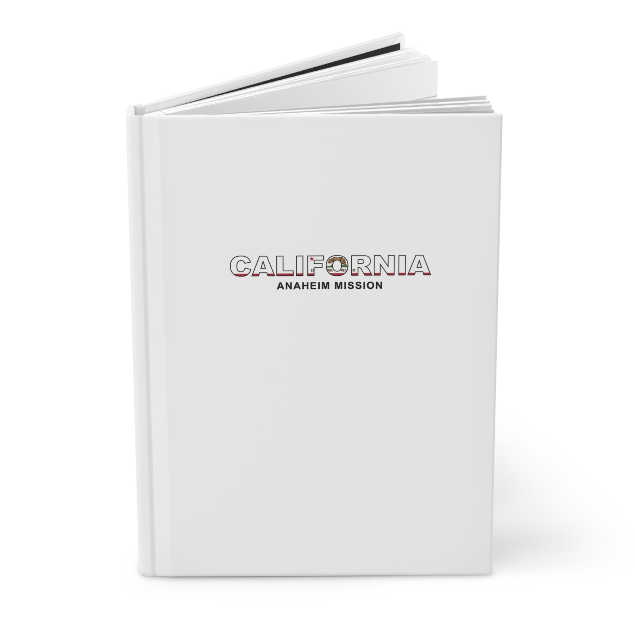 California Anaheim Mission Flag Title White Hardcover Journal Matte - Mission Wishlist - LDS Missionary Gift Store