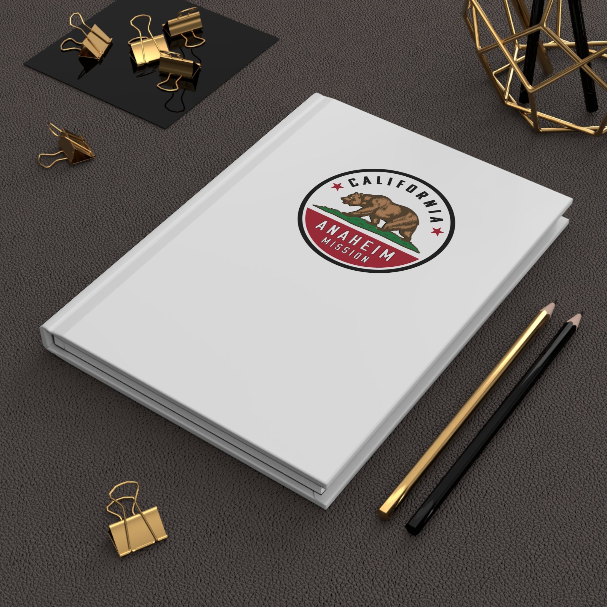 California Anaheim Mission Logo Design White Hardcover Journal Matte - Mission Wishlist - LDS Missionary Gift Store