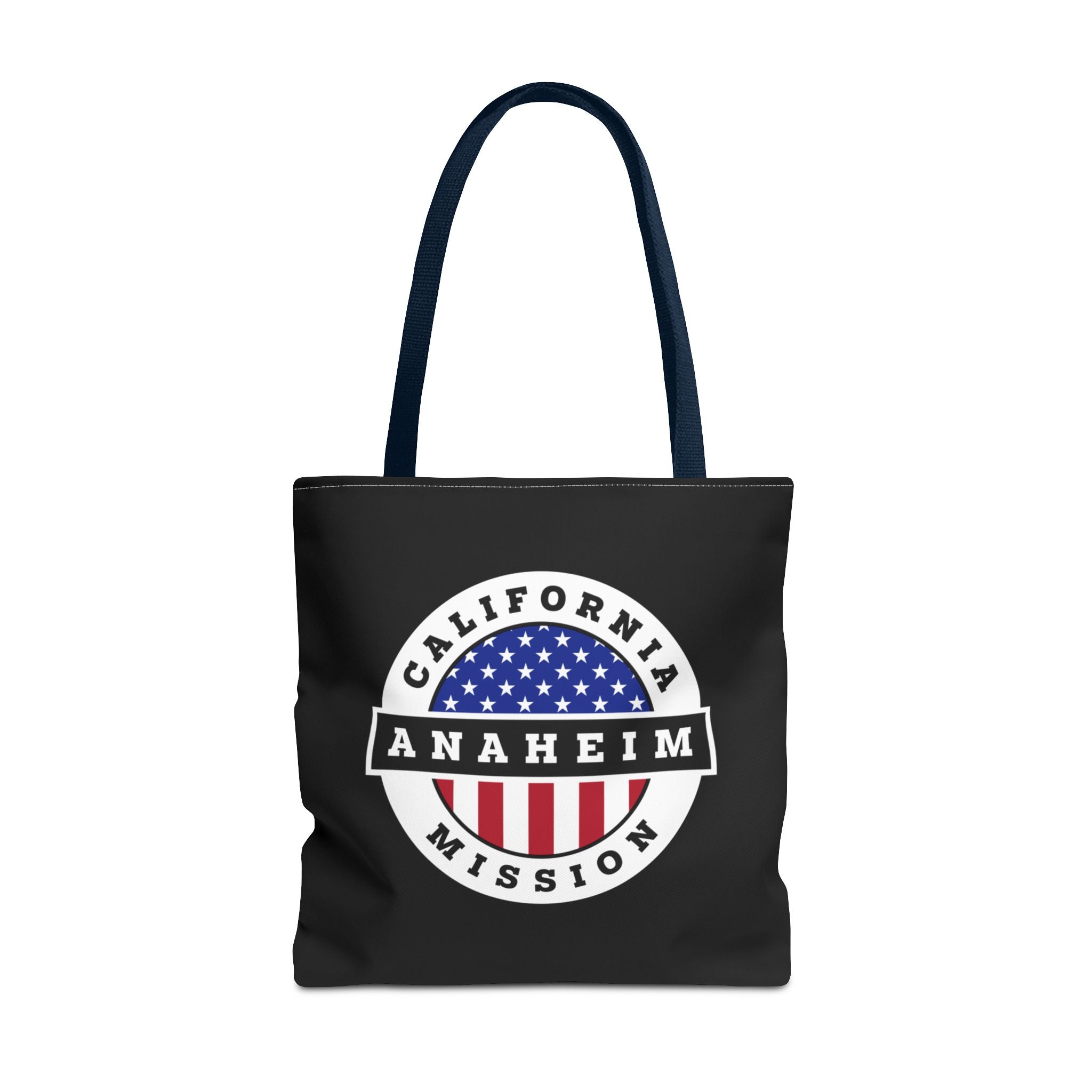 California Anaheim Mission USA Flag Logo Tote Bag Black - Mission Wishlist - LDS Missionary Gift Store