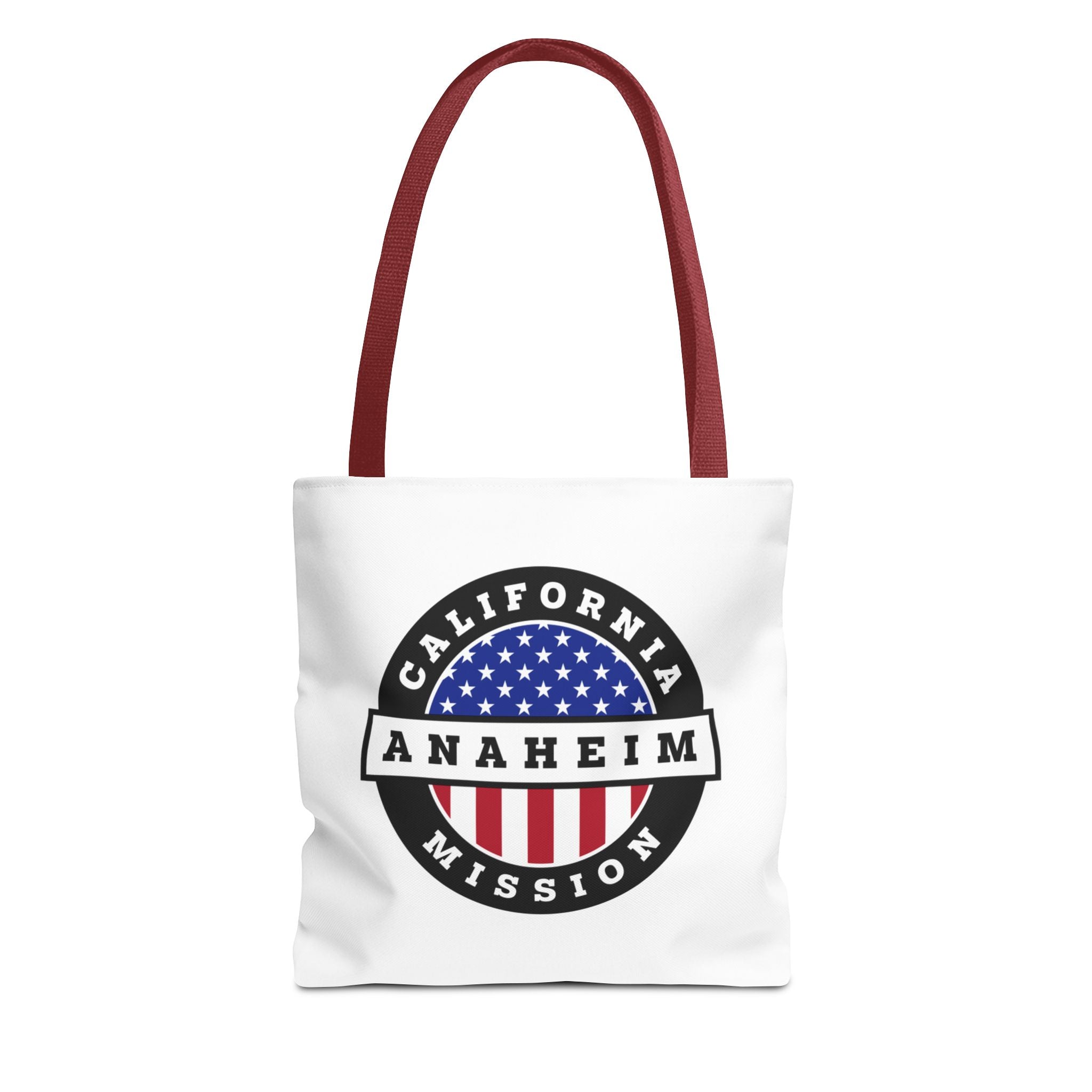 California Anaheim Mission USA Flag Logo Tote Bag White - Mission Wishlist - LDS Missionary Gift Store