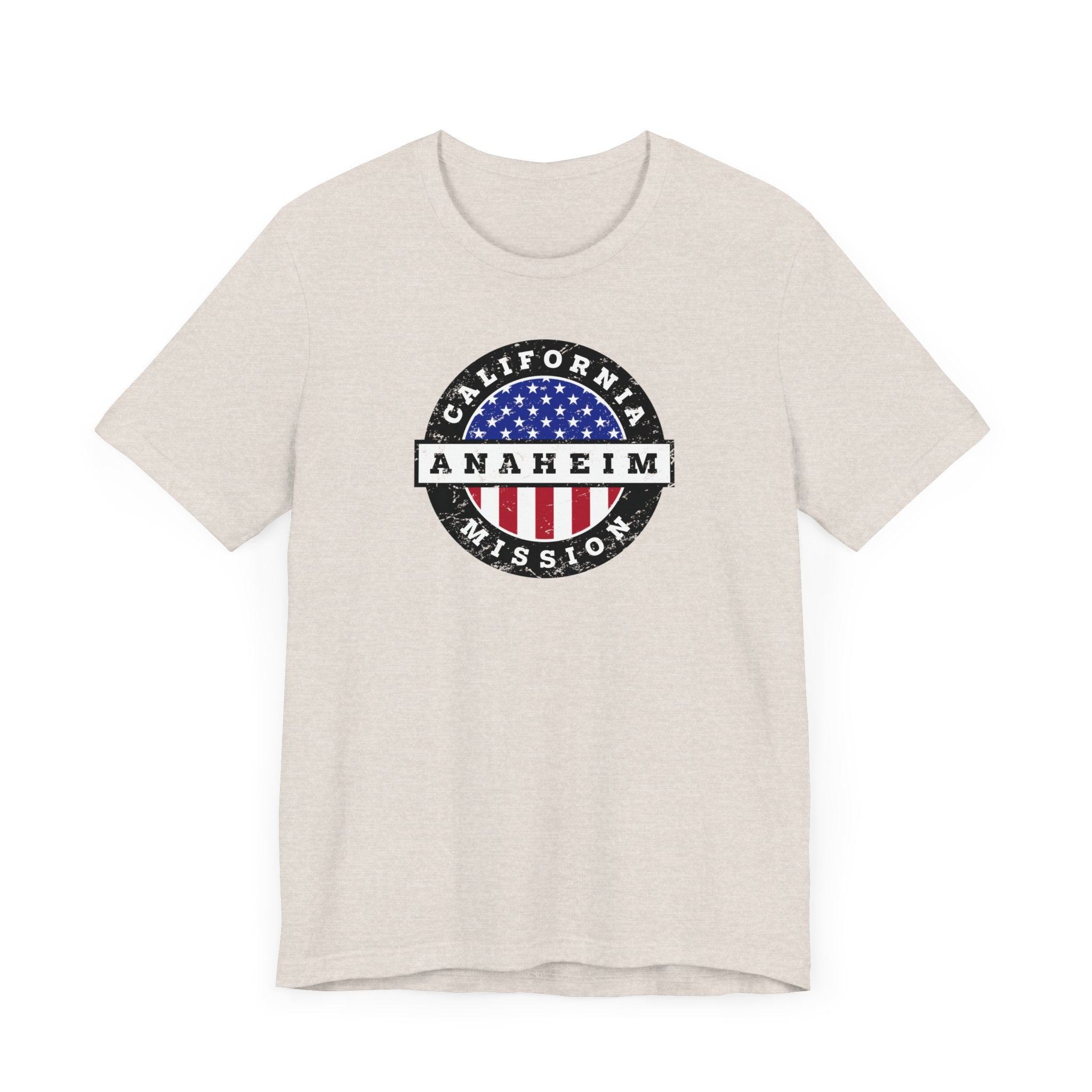California Anaheim Mission Vintage Circular USA Flag T-Shirt - Mission Wishlist - LDS Missionary Gift Store
