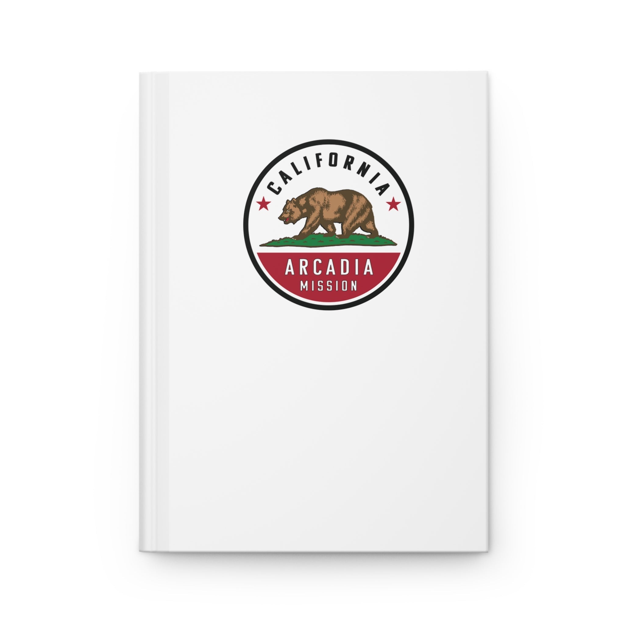 California Arcadia Mission Logo Design White Hardcover Journal Matte - Latter-Day Saint LDS Missionary Gift - Book of Mormon