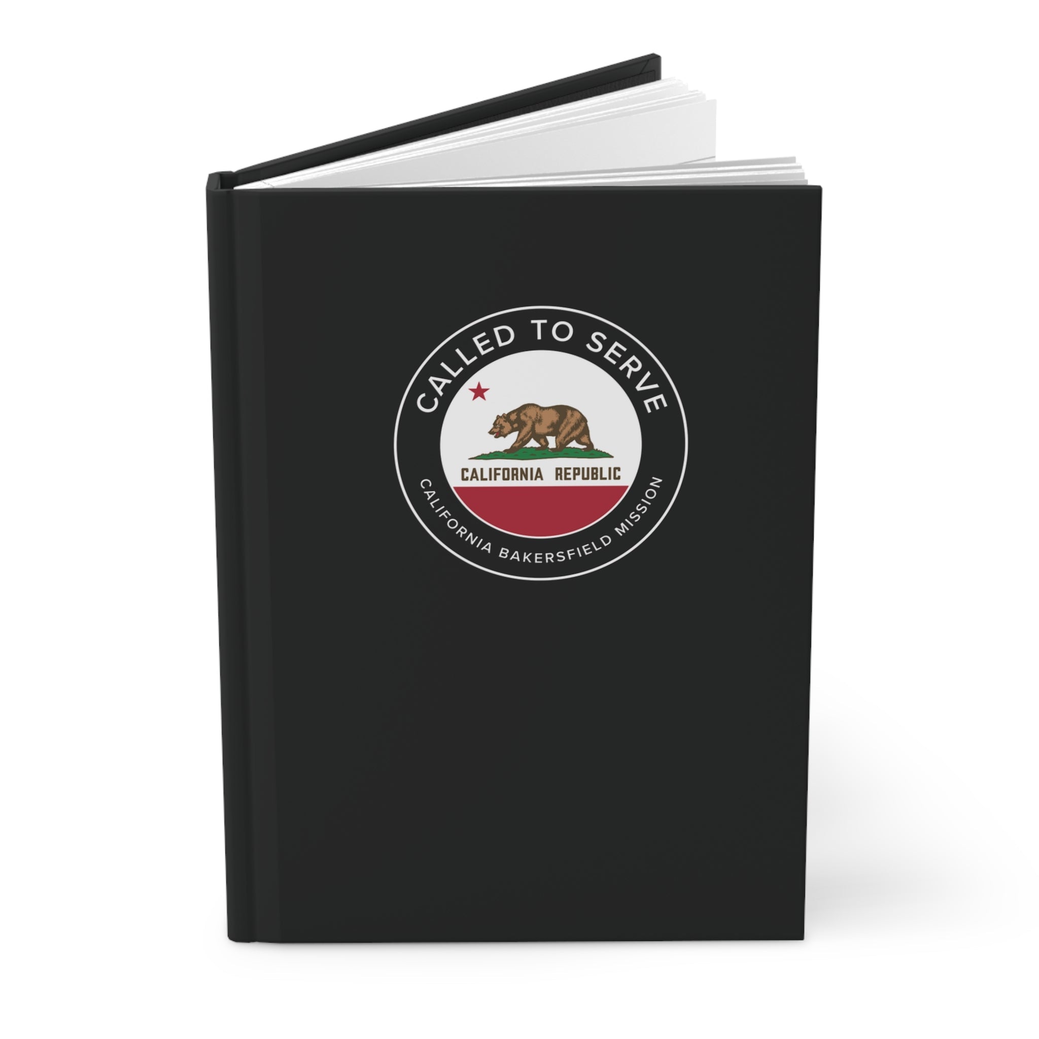 California Bakersfield Mission Circle Flag Called to Serve Black Hardcover Journal Matte - Latter-Day Saint LDS Missionary Gift - Book of Mormon