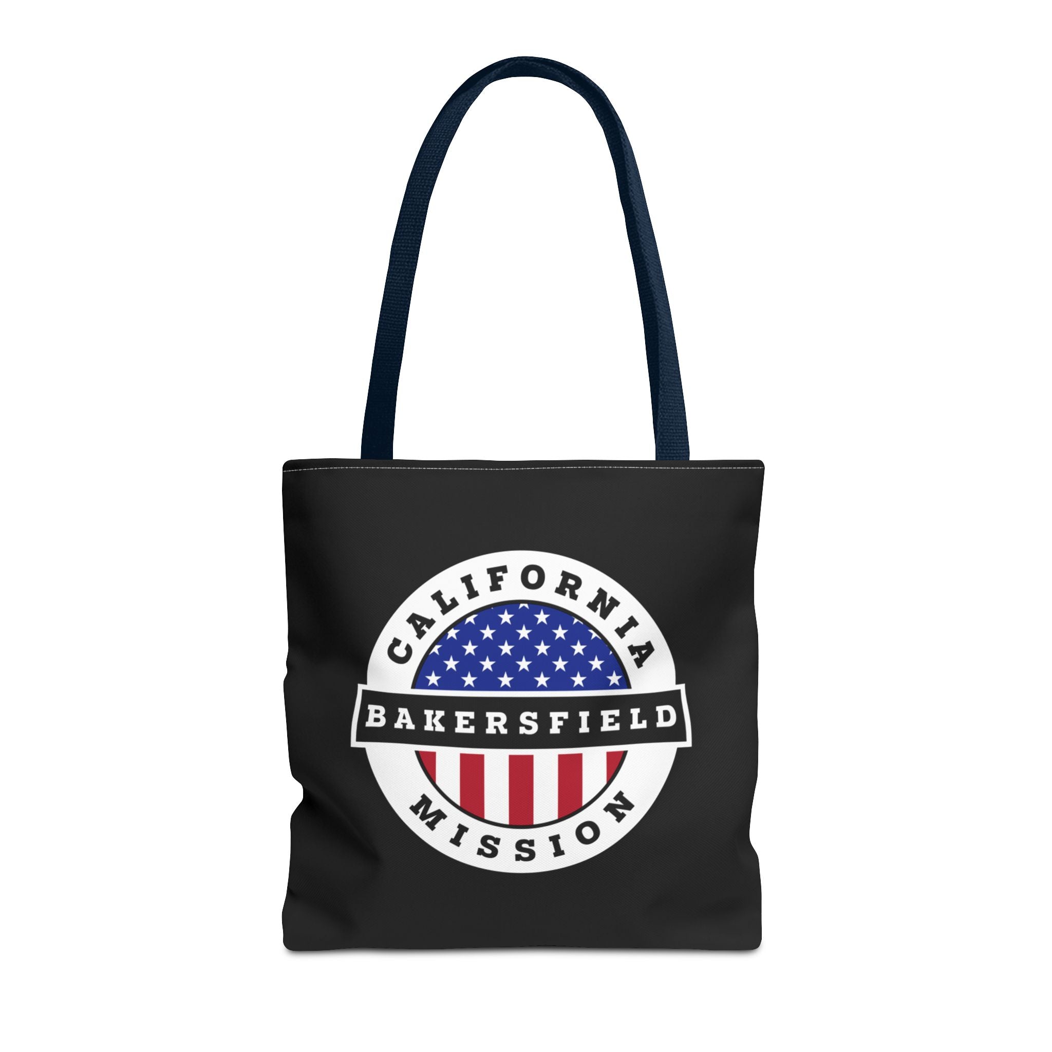 California Bakersfield Mission USA Flag Logo Tote Bag Black - Mission Wishlist - LDS Missionary Gift Store