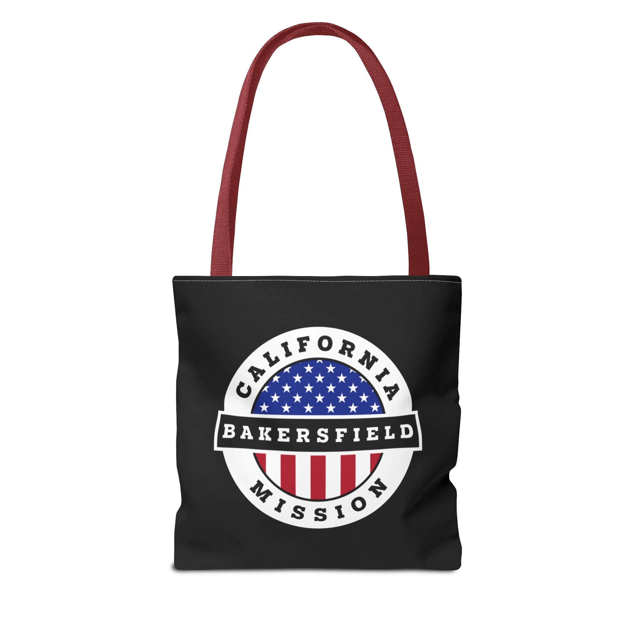 California Bakersfield Mission USA Flag Logo Tote Bag Black - Mission Wishlist - LDS Missionary Gift Store