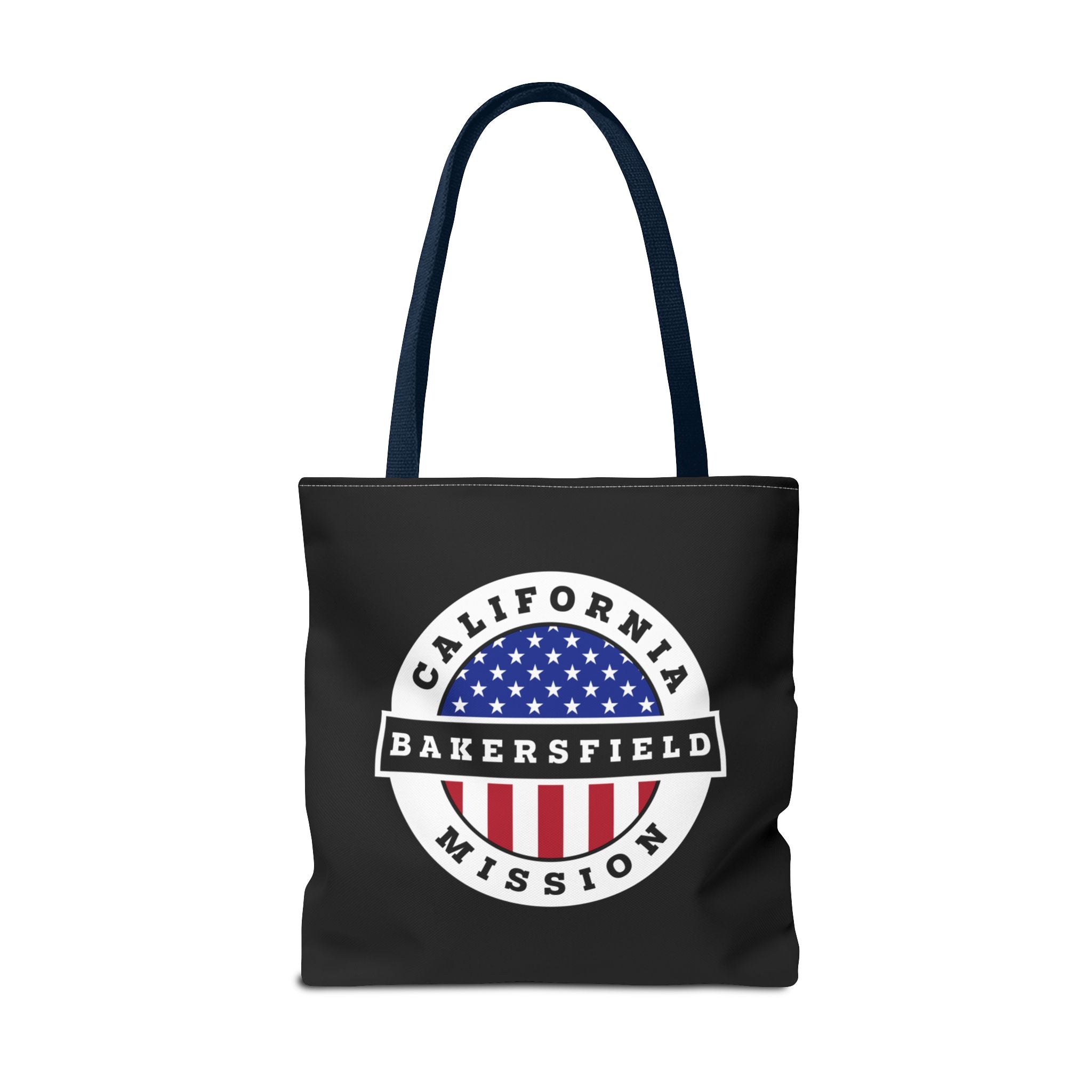 California Bakersfield Mission USA Flag Logo Tote Bag Black - Mission Wishlist - LDS Missionary Gift Store