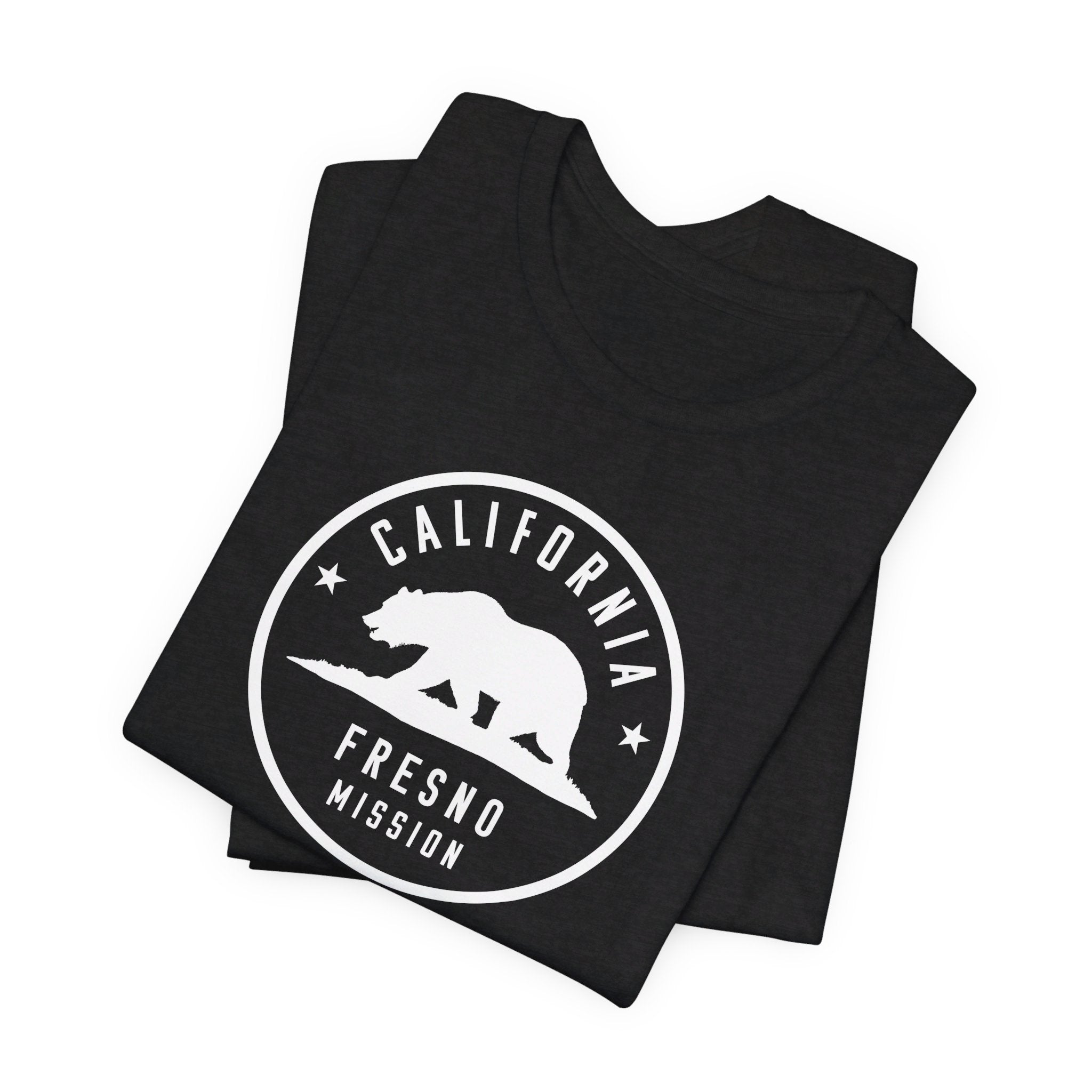 California Fresno Mission Circular Monochrome Logo T-Shirt - Latter-Day Saint LDS Missionary Gift - Book of Mormon