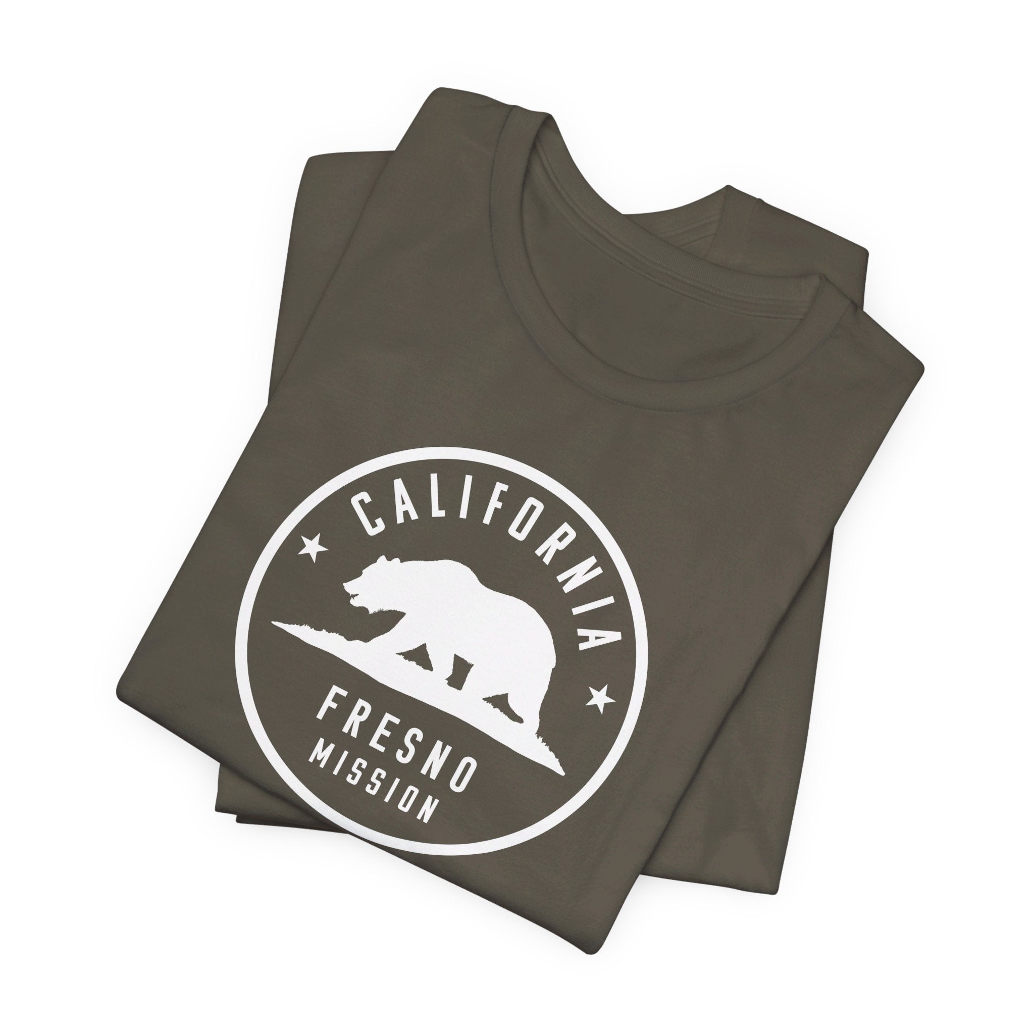 California Fresno Mission Circular Monochrome Logo T-Shirt - Latter-Day Saint LDS Missionary Gift - Book of Mormon