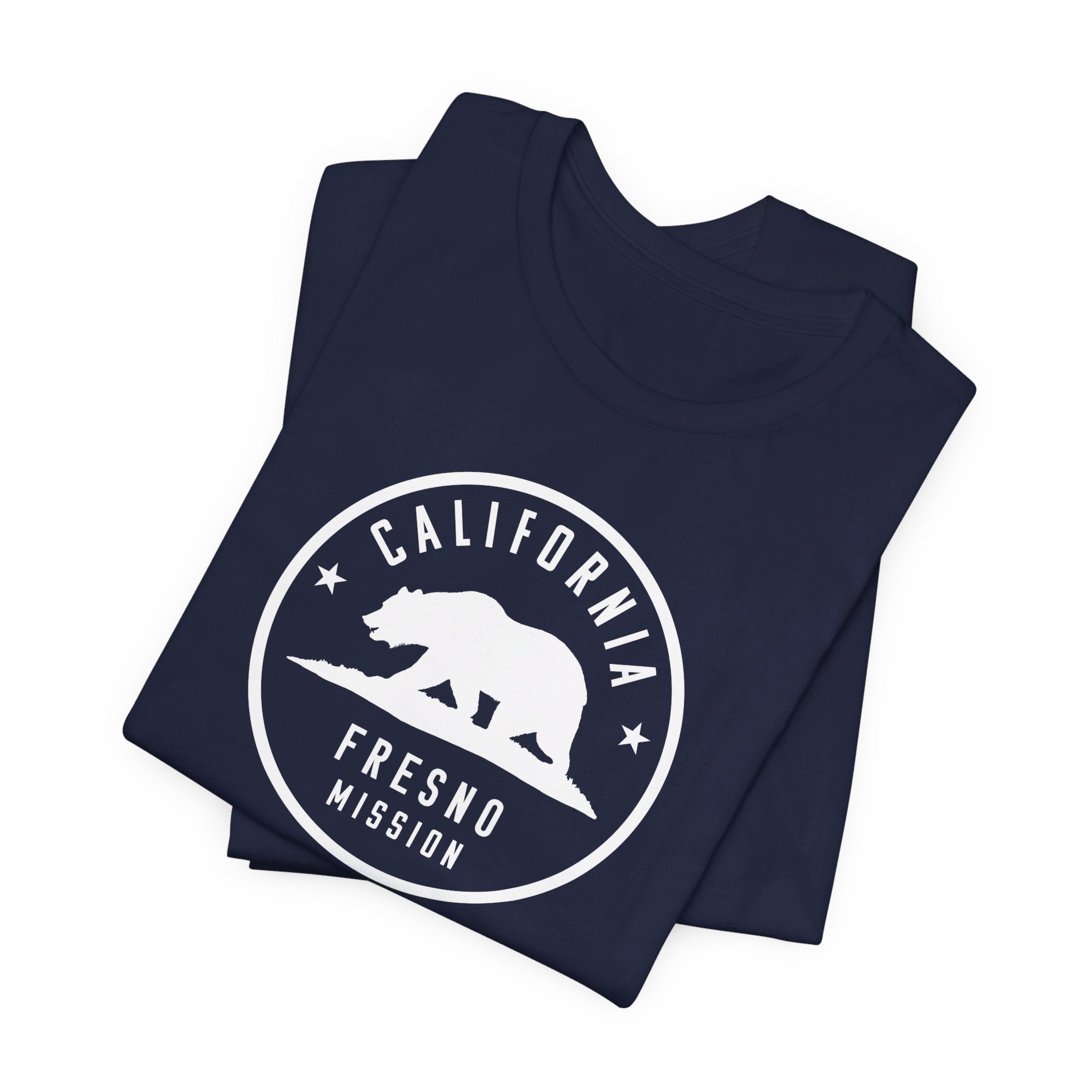 California Fresno Mission Circular Monochrome Logo T-Shirt - Latter-Day Saint LDS Missionary Gift - Book of Mormon