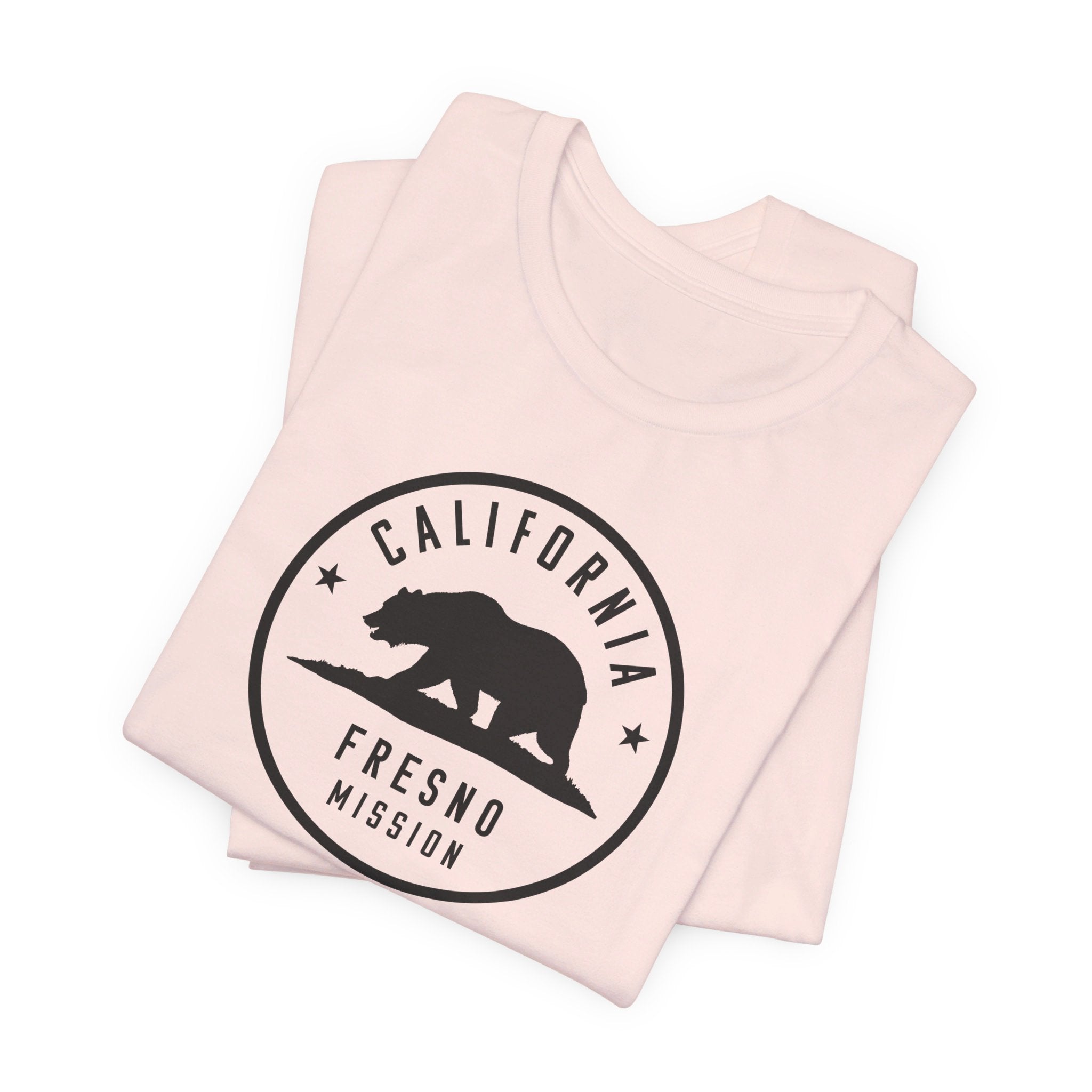 California Fresno Mission Circular Monochrome Logo T-Shirt - Latter-Day Saint LDS Missionary Gift - Book of Mormon