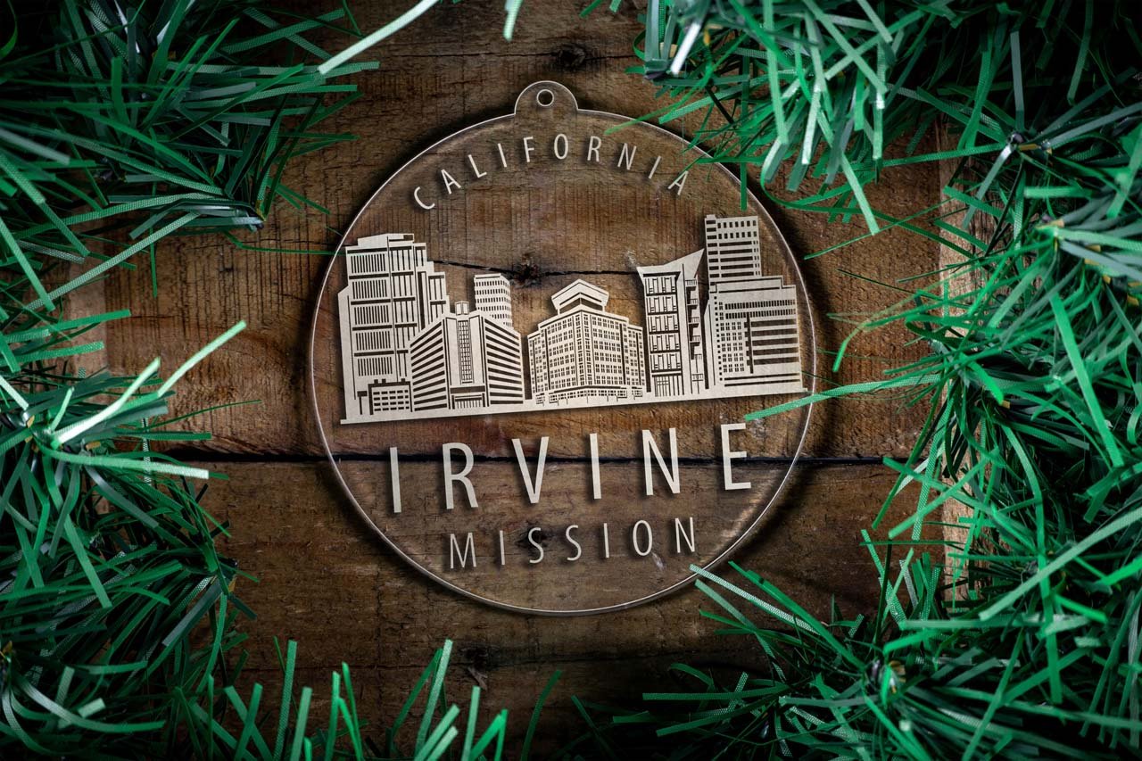 California Irvine Mission Christmas Ornament - Latter-Day Saint LDS Missionary Gift - Book of Mormon