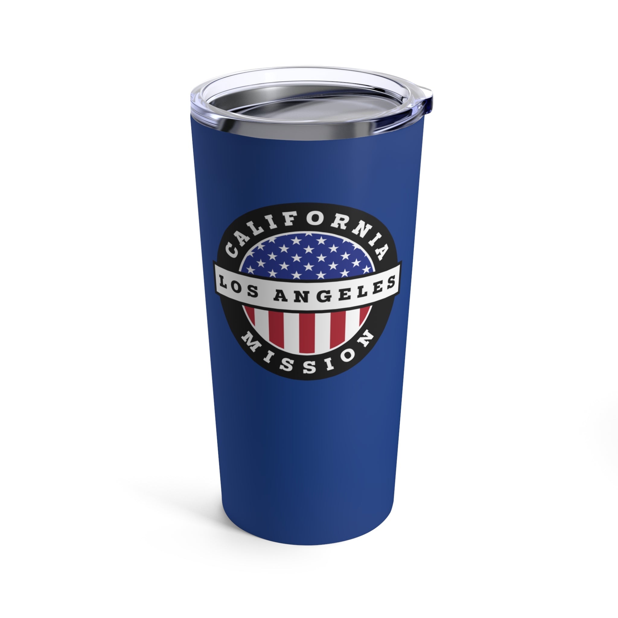 California Los Angeles Mission USA Flag Logo Tumbler 20oz Blue - Latter-Day Saint LDS Missionary Gift - Book of Mormon
