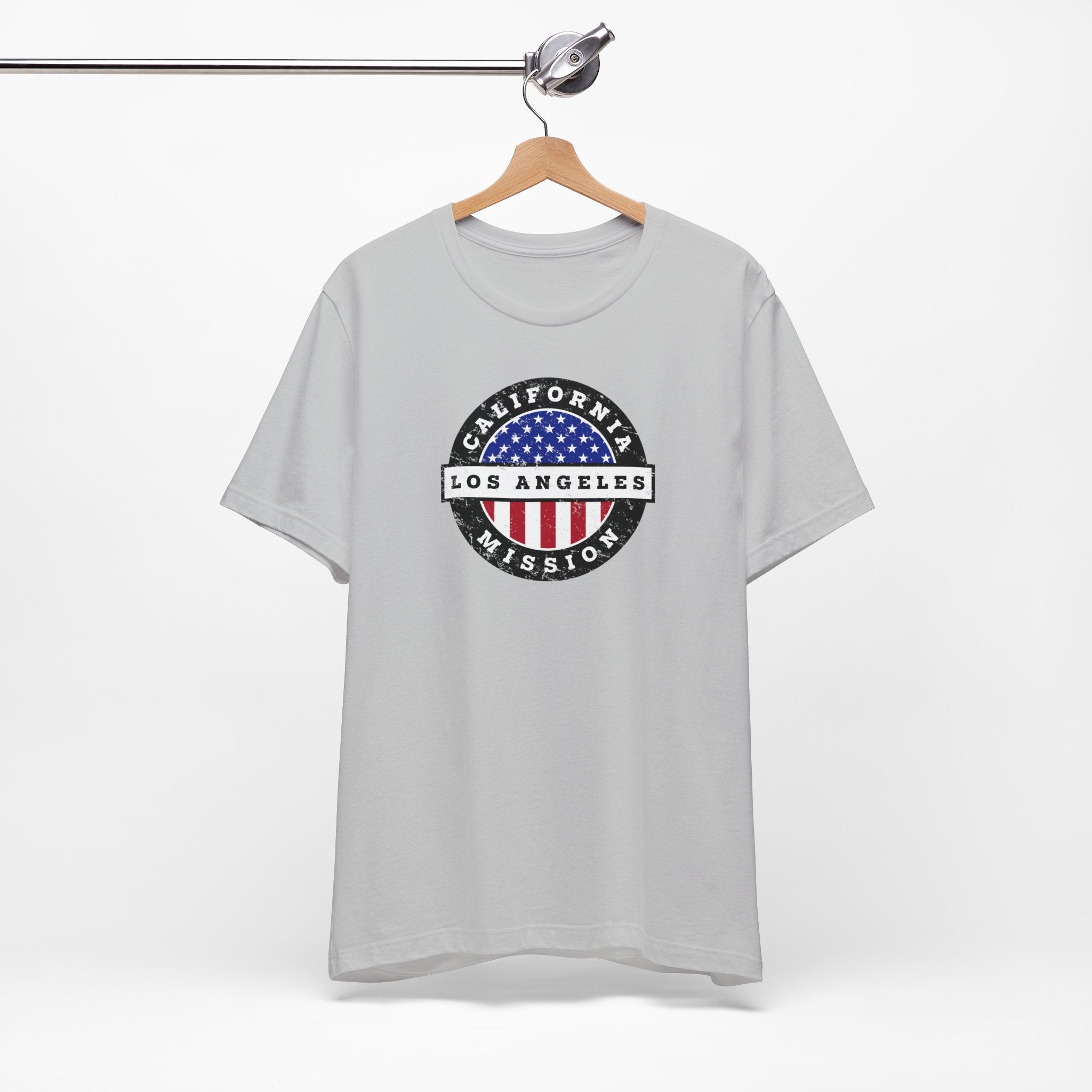 California Los Angeles Mission Vintage Circular USA Flag T-Shirt - Latter-Day Saint LDS Missionary Gift - Book of Mormon