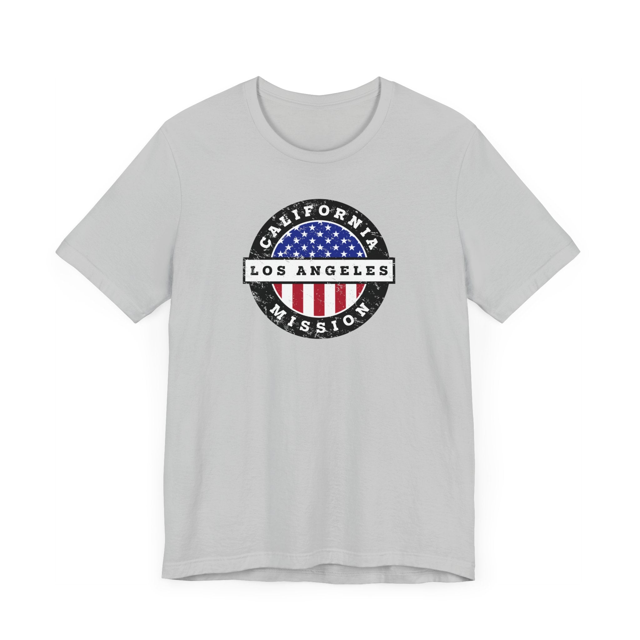 California Los Angeles Mission Vintage Circular USA Flag T-Shirt - Latter-Day Saint LDS Missionary Gift - Book of Mormon