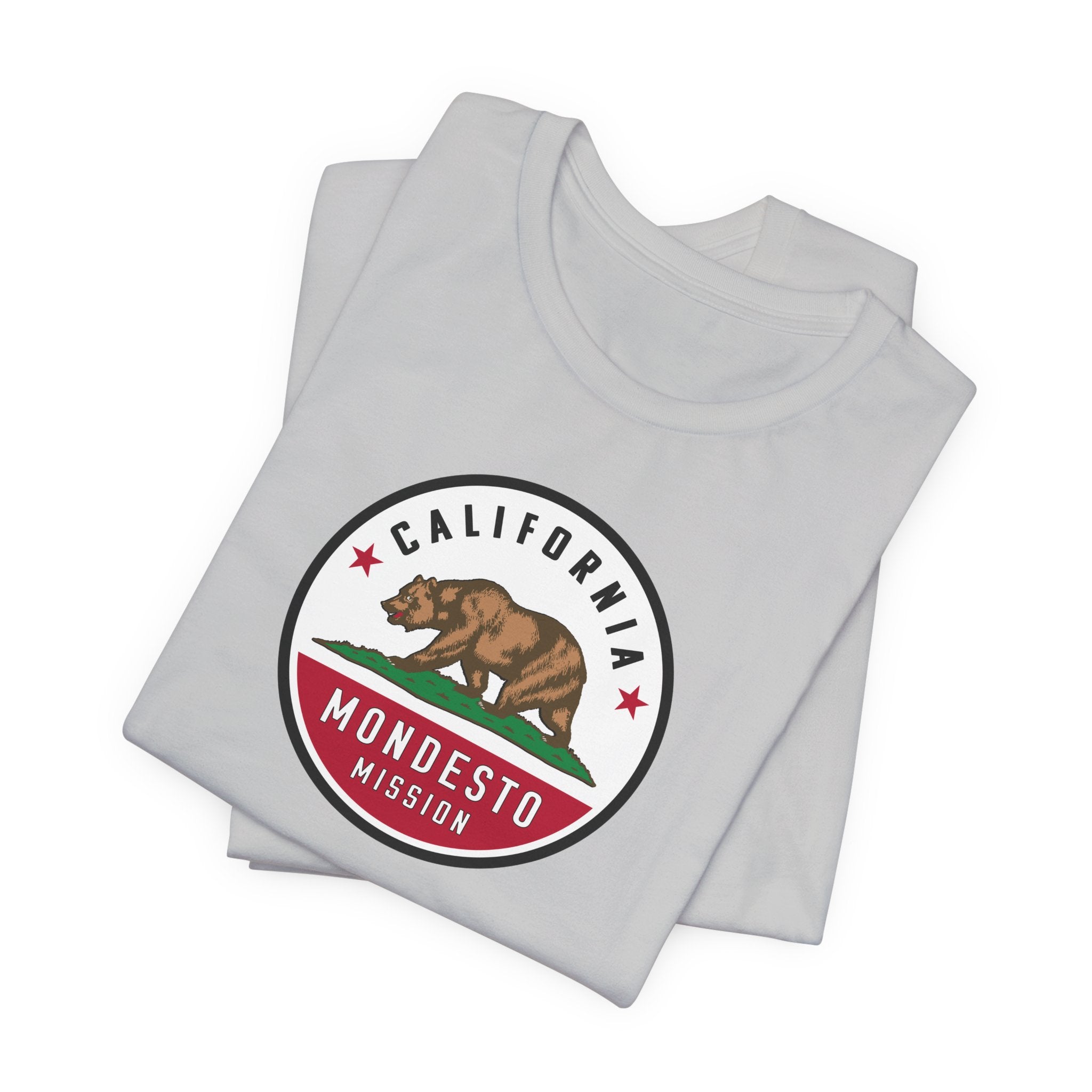California Modesto Mission State Flag Logo (White Border) T-shirt - Mission Wishlist - LDS Missionary Gift Store