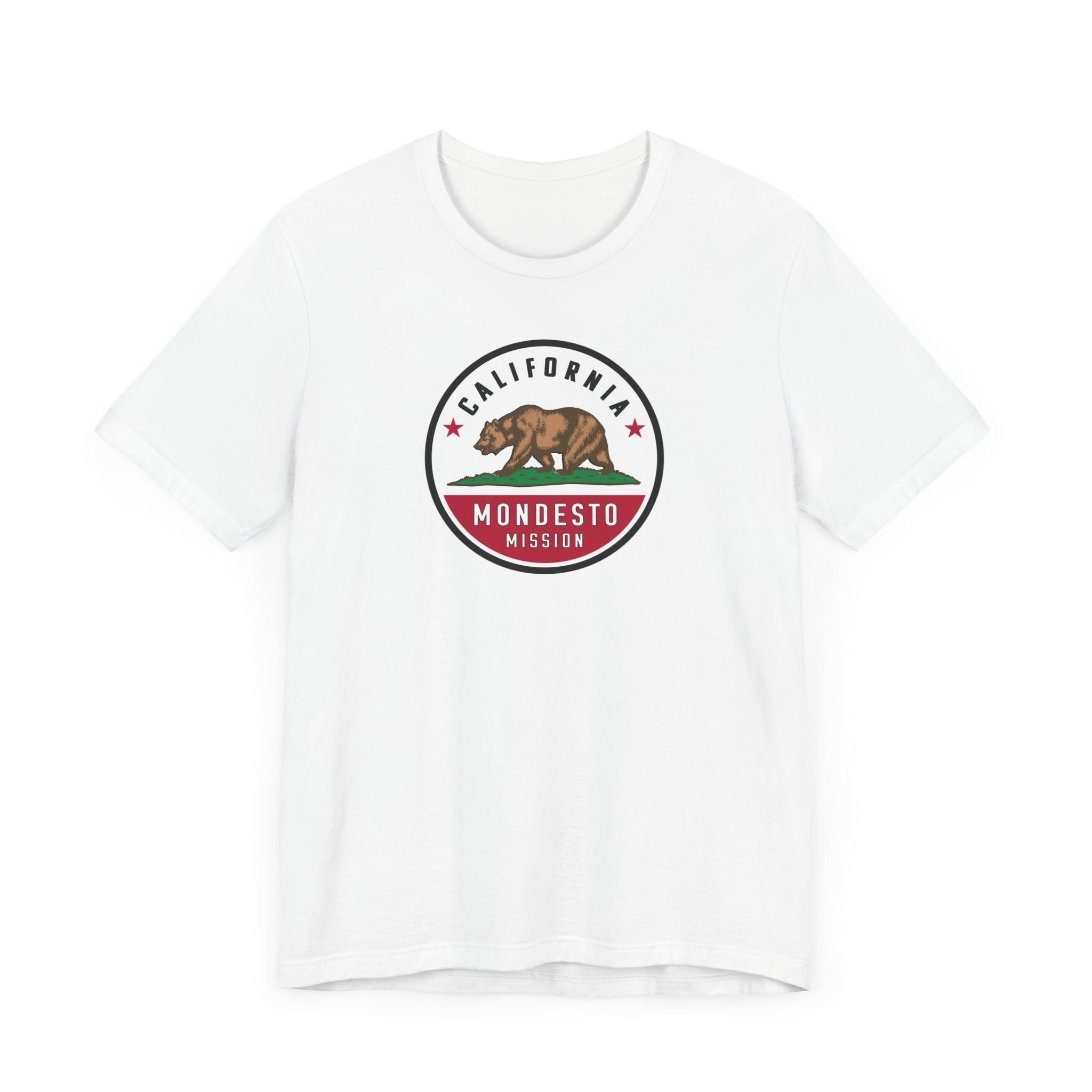 California Modesto Mission State Flag Logo (White Border) T-shirt - Mission Wishlist - LDS Missionary Gift Store