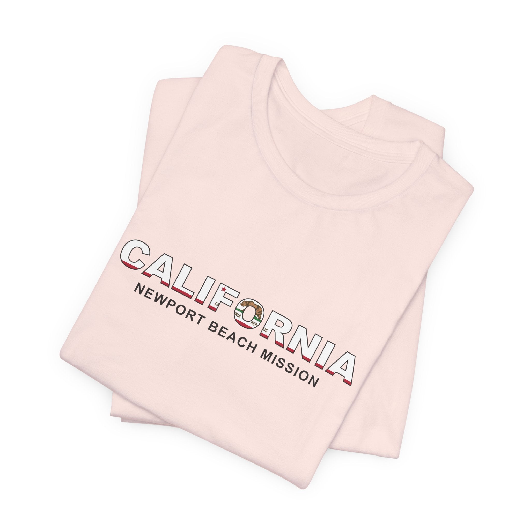 California Newport Beach Mission Flag Title T-shirt - Latter-Day Saint LDS Missionary Gift - Book of Mormon