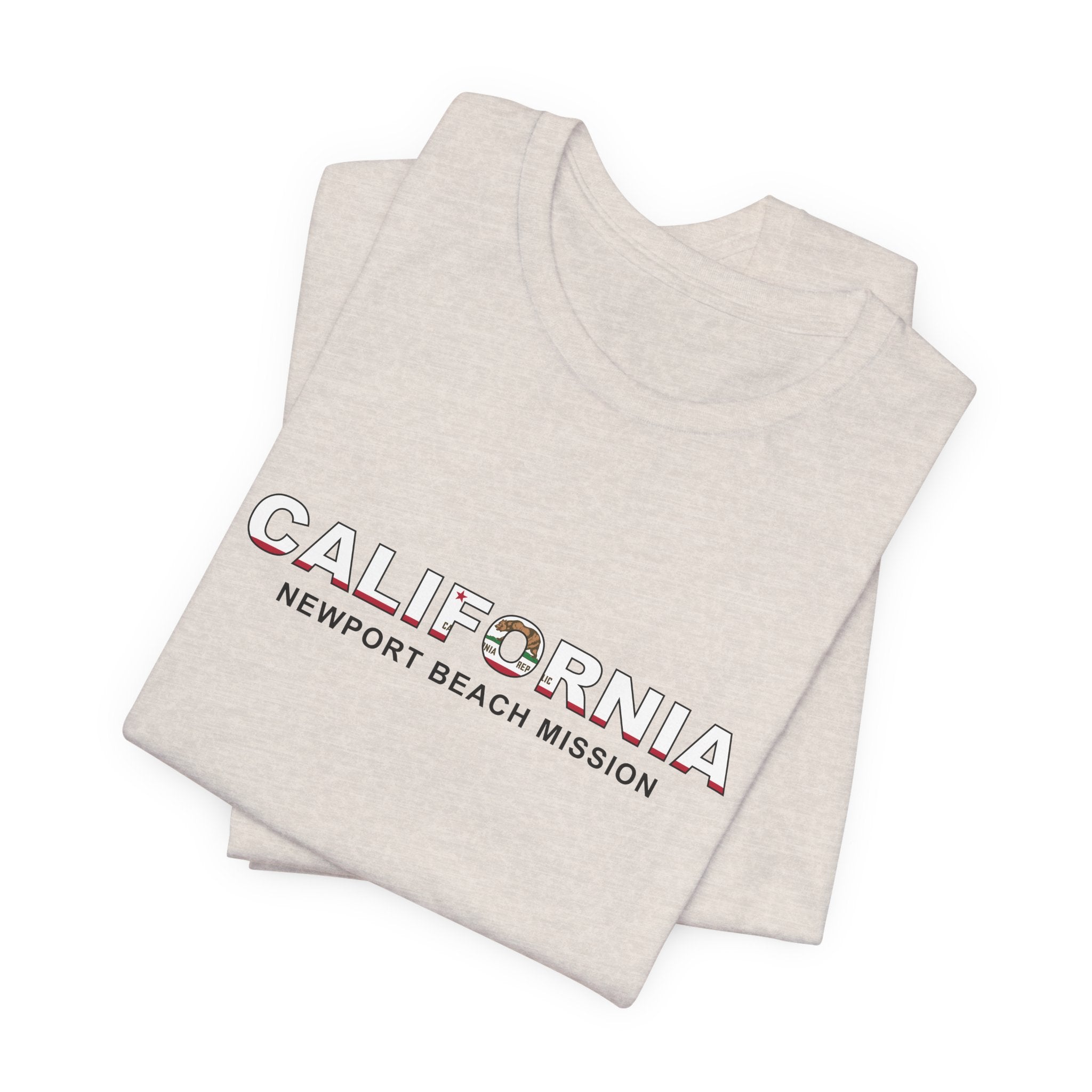 California Newport Beach Mission Flag Title T-shirt - Latter-Day Saint LDS Missionary Gift - Book of Mormon