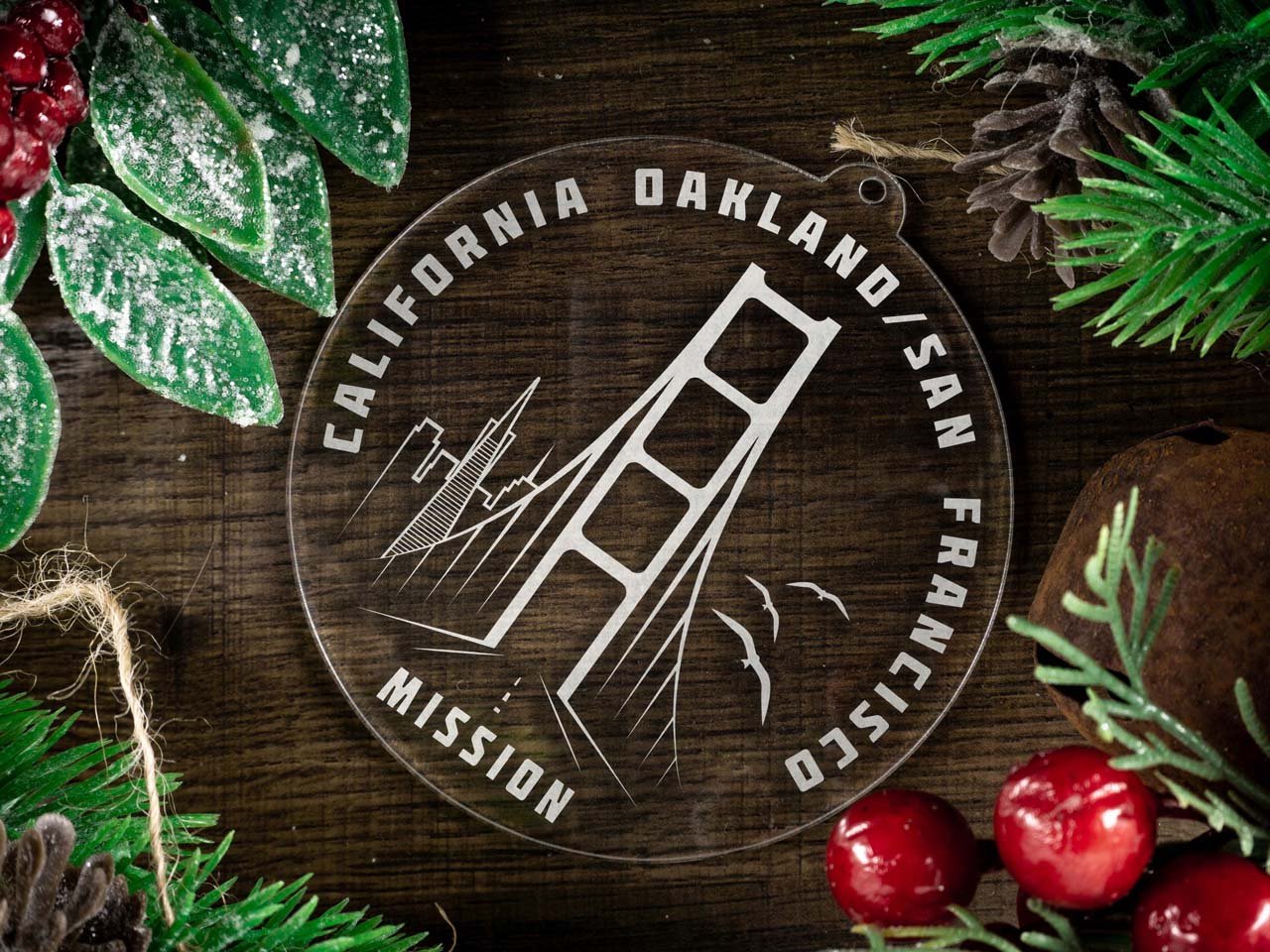 California Oakland/San Francisco Mission Christmas Ornament - Latter-Day Saint LDS Missionary Gift - Book of Mormon