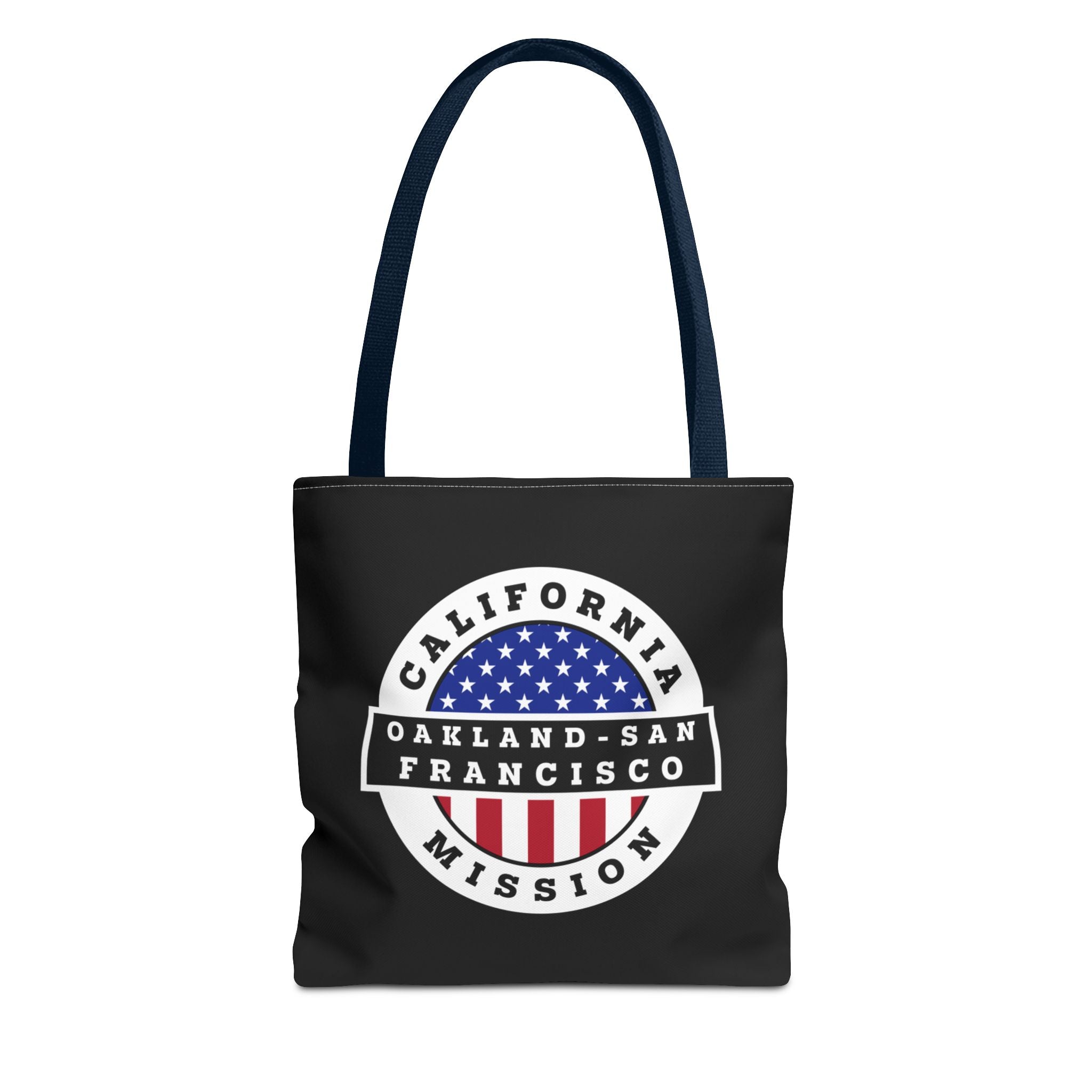 California Oakland/San Francisco Mission USA Flag Logo Tote Bag Black - Mission Wishlist - LDS Missionary Gift Store