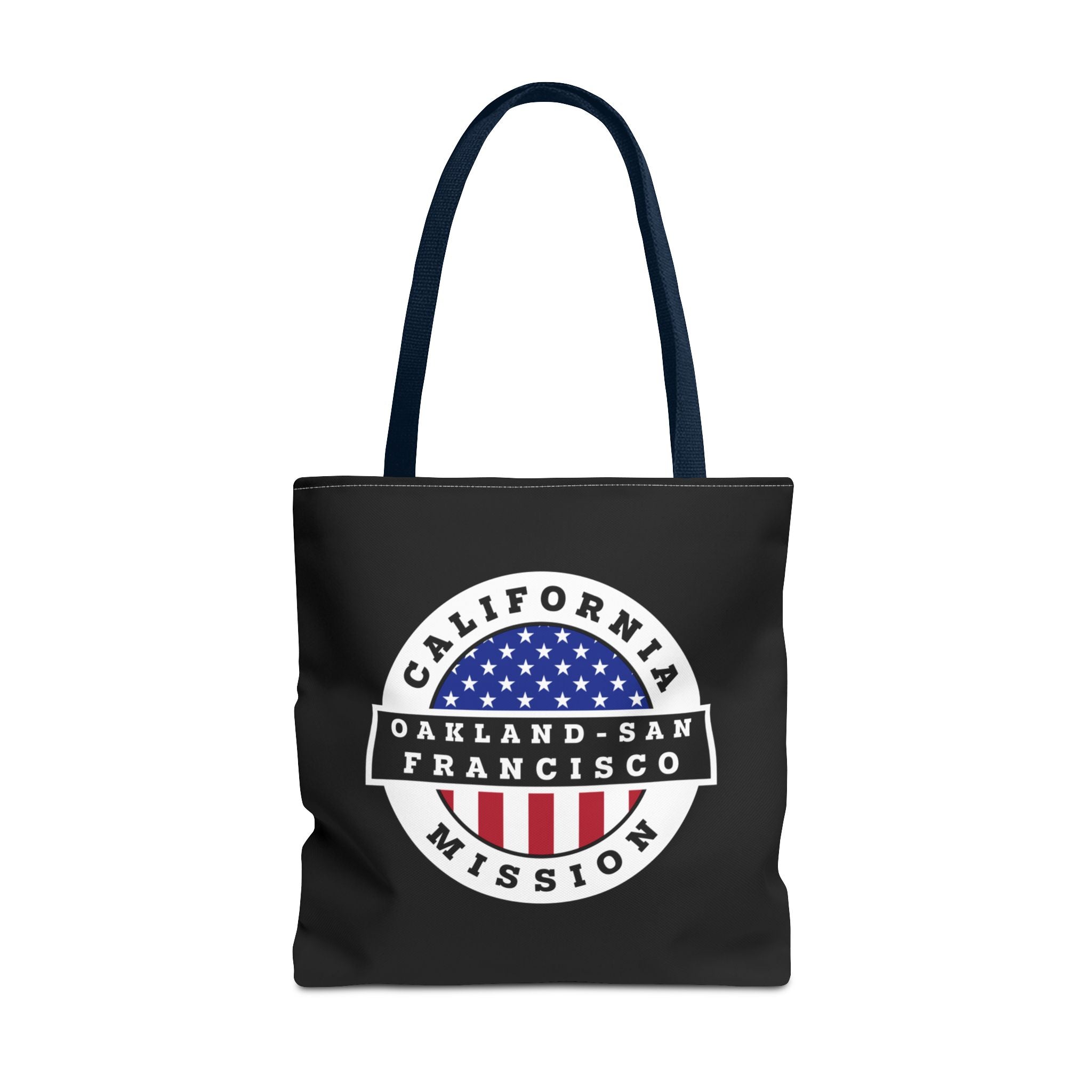 California Oakland/San Francisco Mission USA Flag Logo Tote Bag Black - Mission Wishlist - LDS Missionary Gift Store