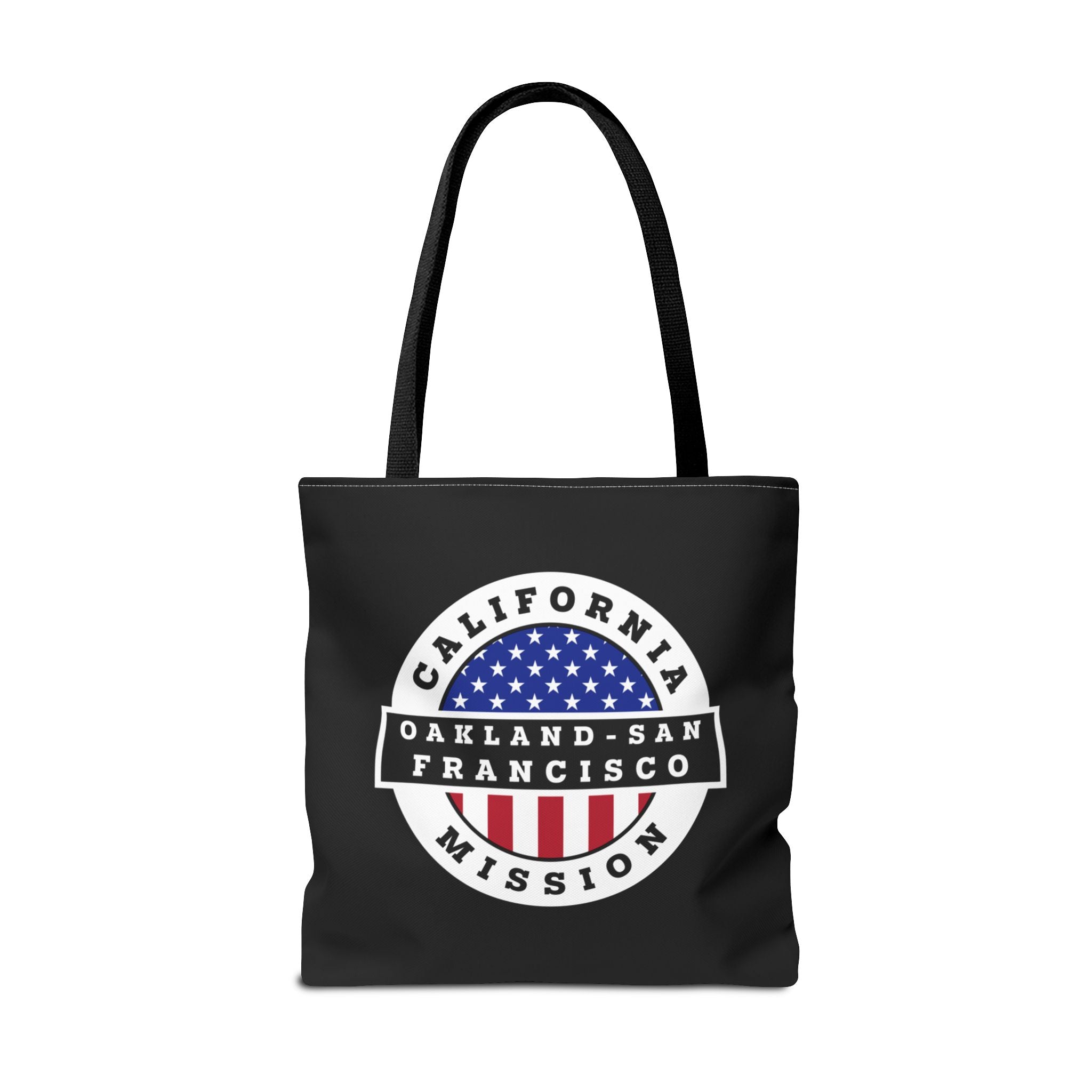 California Oakland/San Francisco Mission USA Flag Logo Tote Bag Black - Mission Wishlist - LDS Missionary Gift Store