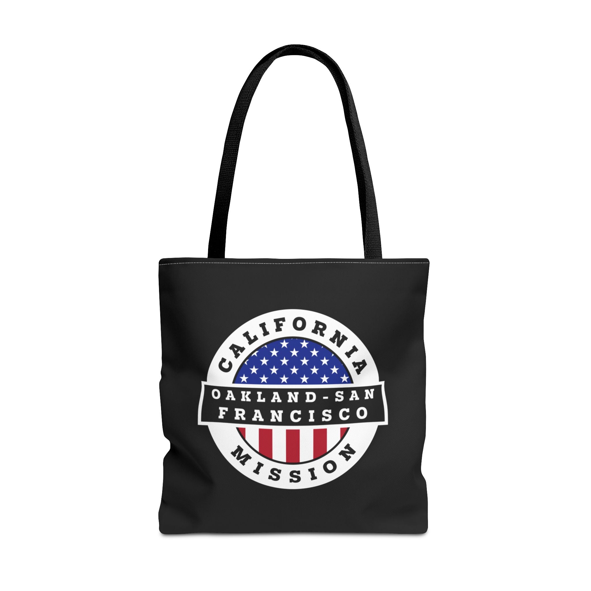 California Oakland/San Francisco Mission USA Flag Logo Tote Bag Black - Mission Wishlist - LDS Missionary Gift Store