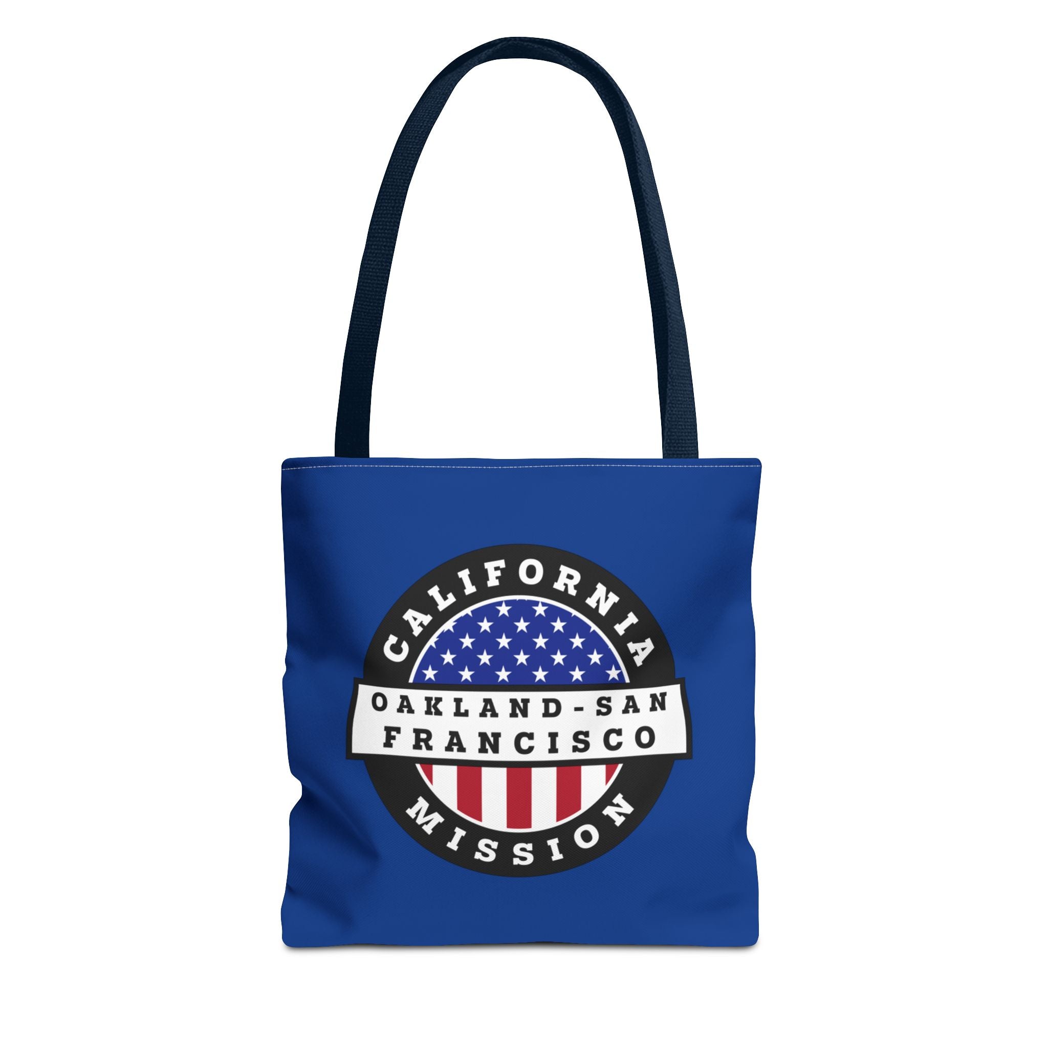 California Oakland/San Francisco Mission USA Flag Logo Tote Bag Blue - Mission Wishlist - LDS Missionary Gift Store