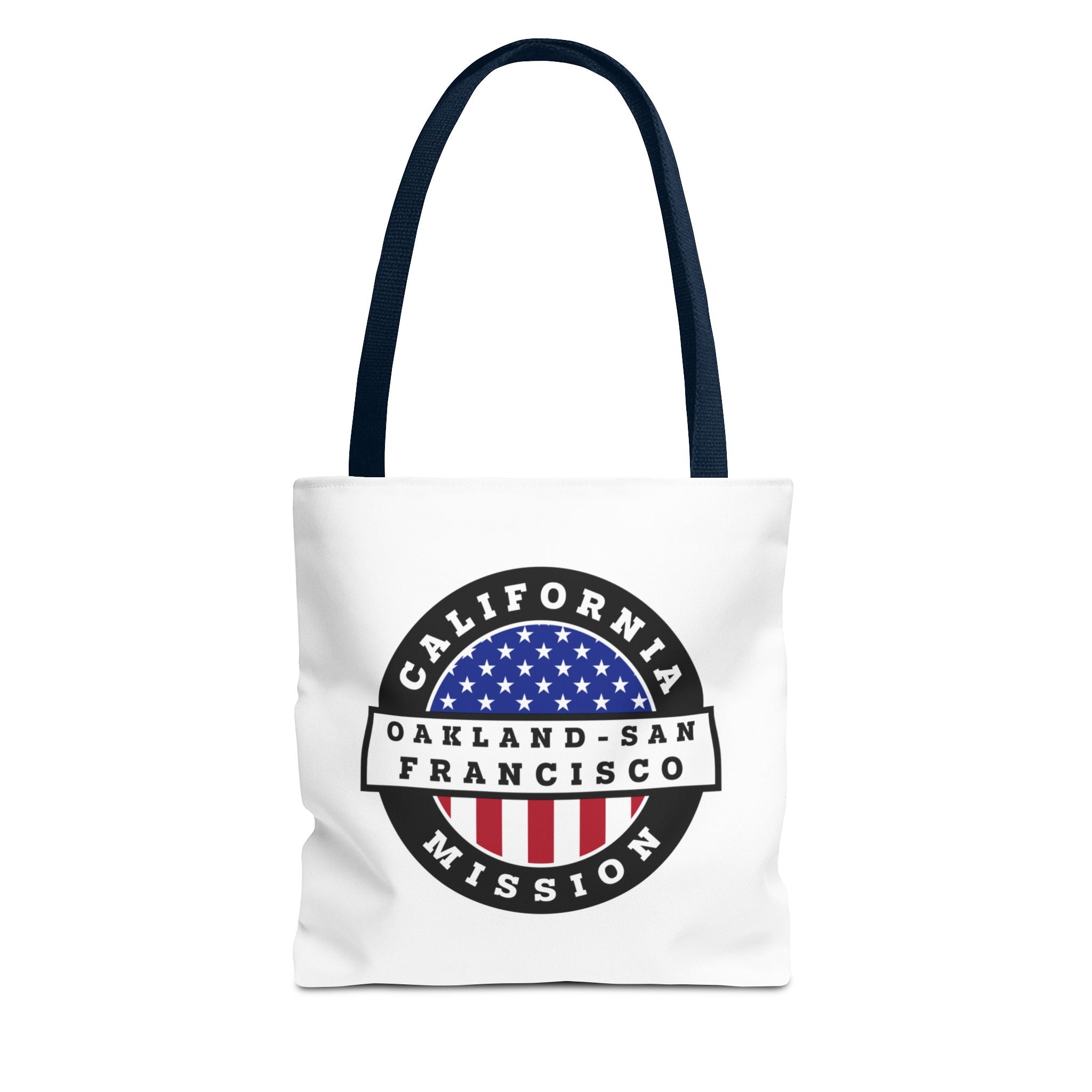 California Oakland/San Francisco Mission USA Flag Logo Tote Bag White - Mission Wishlist - LDS Missionary Gift Store