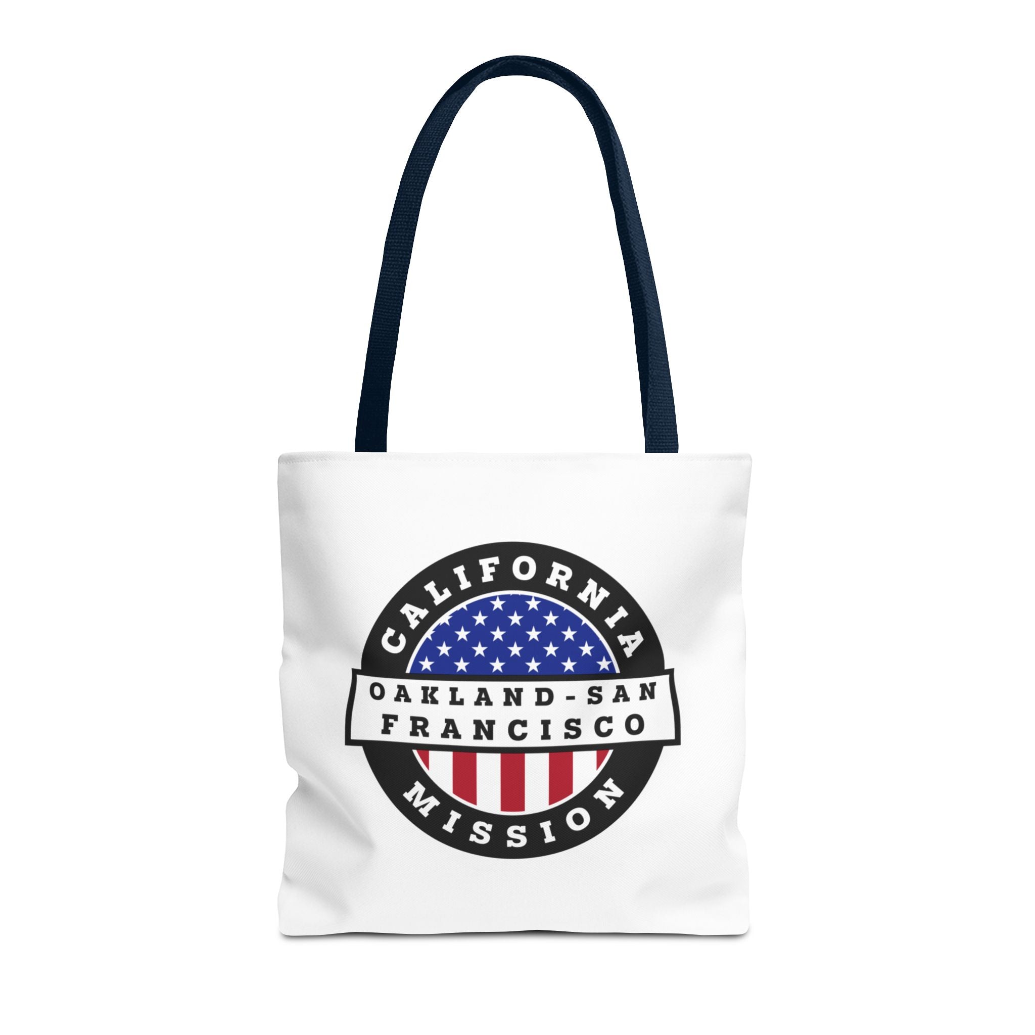 California Oakland/San Francisco Mission USA Flag Logo Tote Bag White - Mission Wishlist - LDS Missionary Gift Store