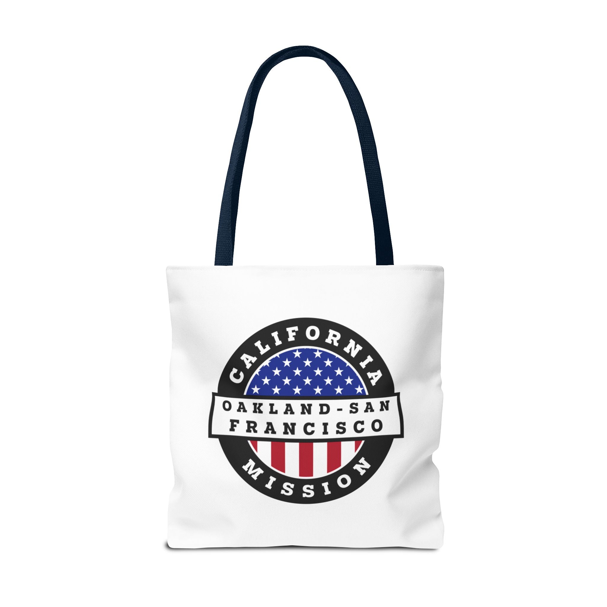 California Oakland/San Francisco Mission USA Flag Logo Tote Bag White - Mission Wishlist - LDS Missionary Gift Store