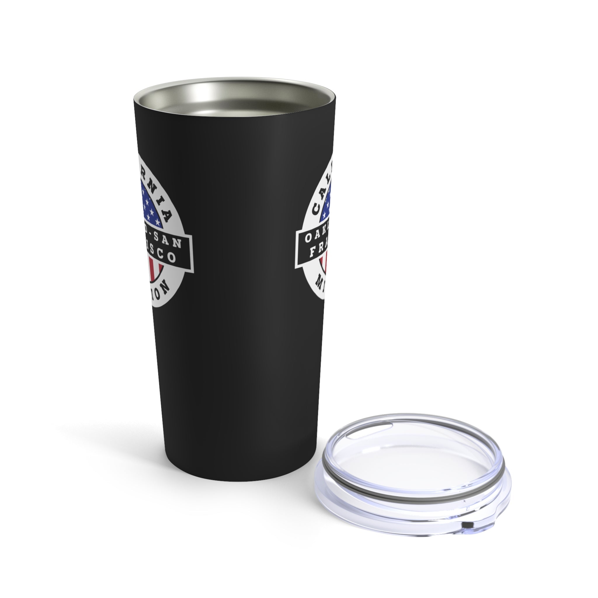 California Oakland/San Francisco Mission USA Flag Logo Tumbler 20oz Black - Mission Wishlist - LDS Missionary Gift Store