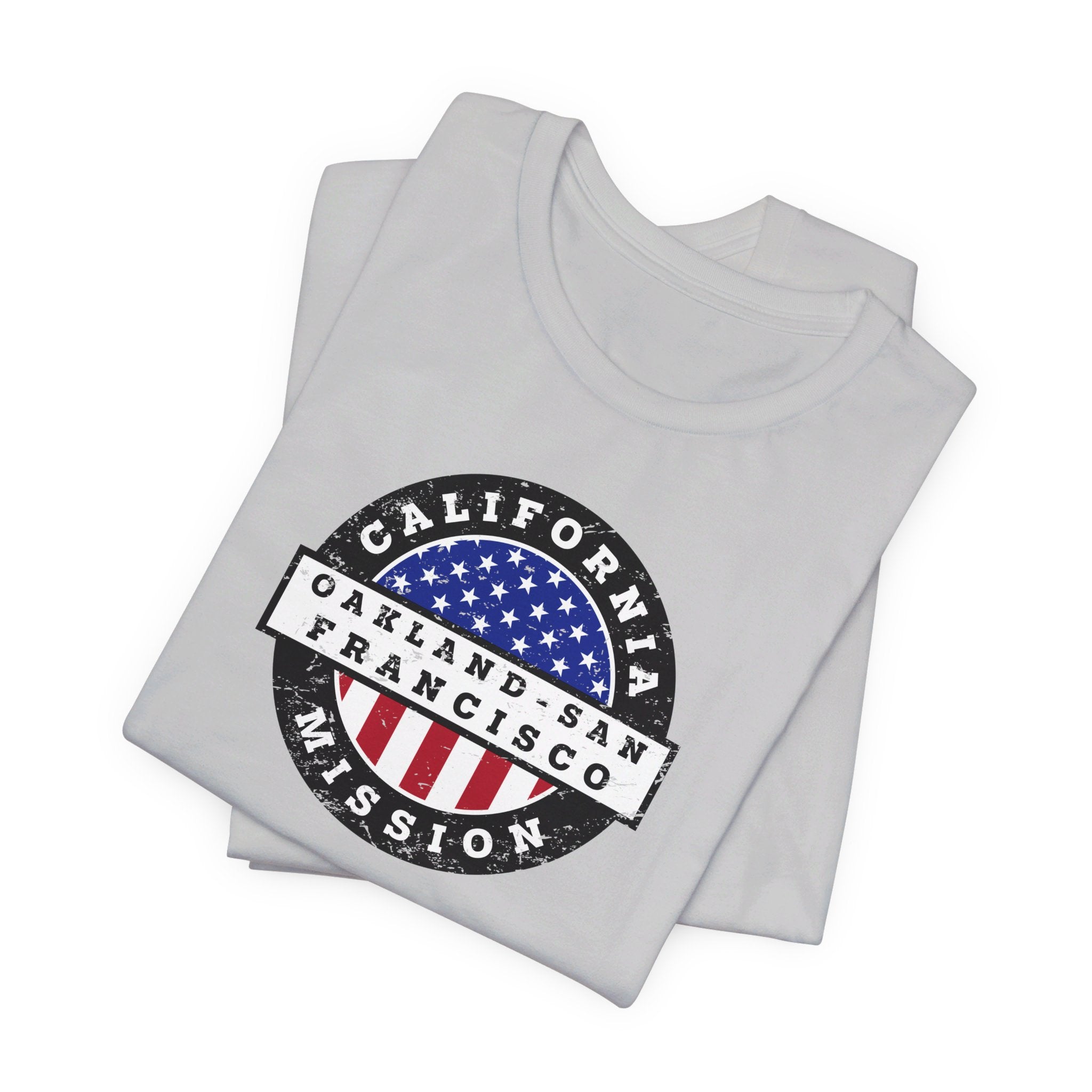 California Oakland/San Francisco Mission Vintage Circular USA Flag T-Shirt - Mission Wishlist - LDS Missionary Gift Store