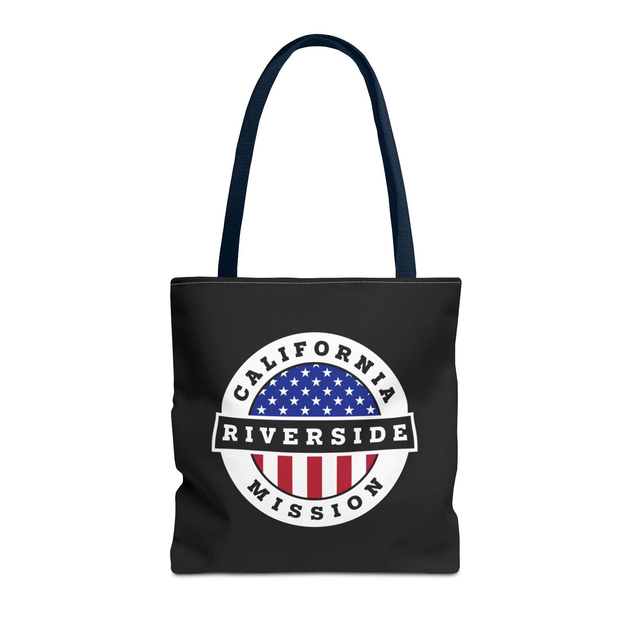 California Riverside Mission USA Flag Logo Tote Bag Black - Mission Wishlist - LDS Missionary Gift Store