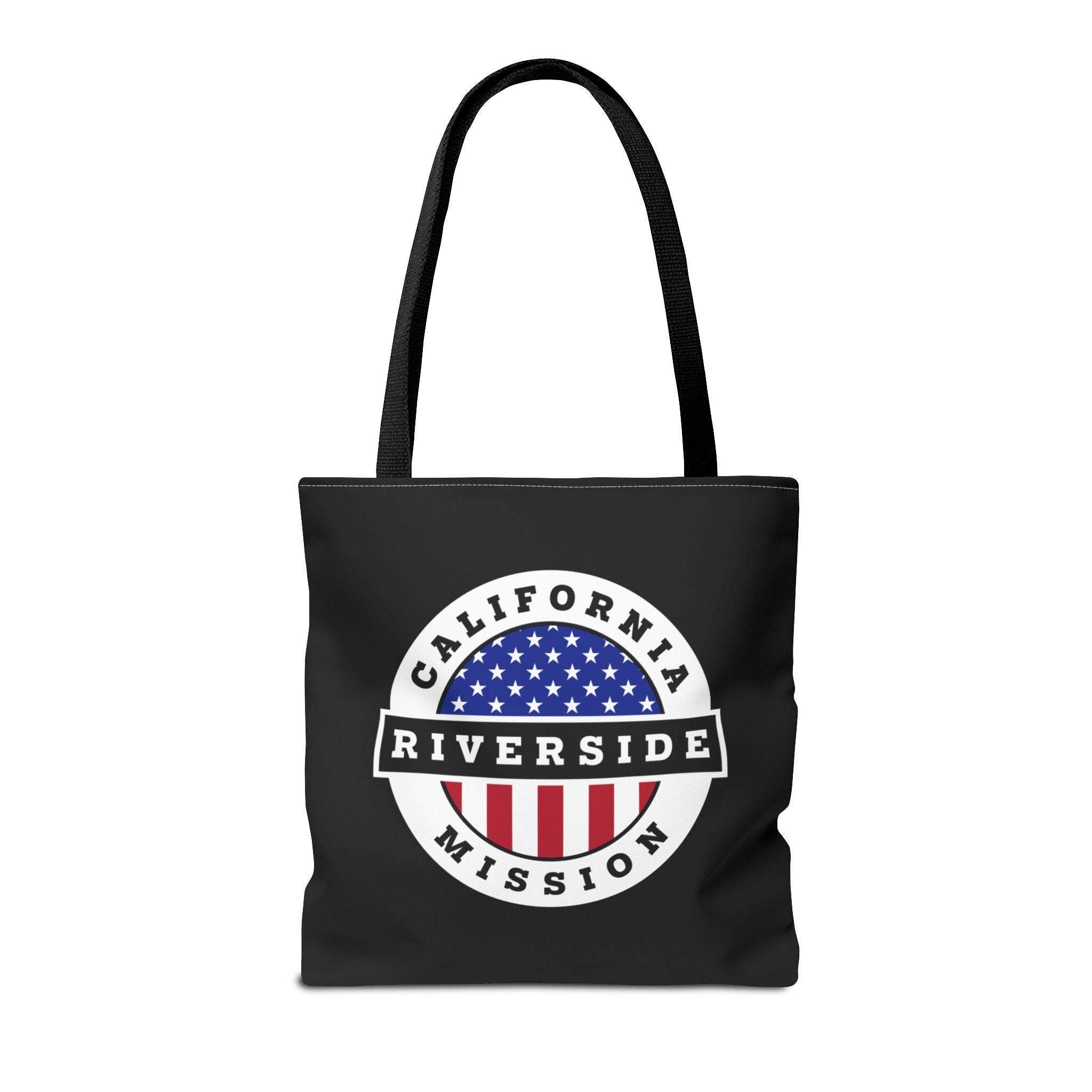 California Riverside Mission USA Flag Logo Tote Bag Black - Mission Wishlist - LDS Missionary Gift Store