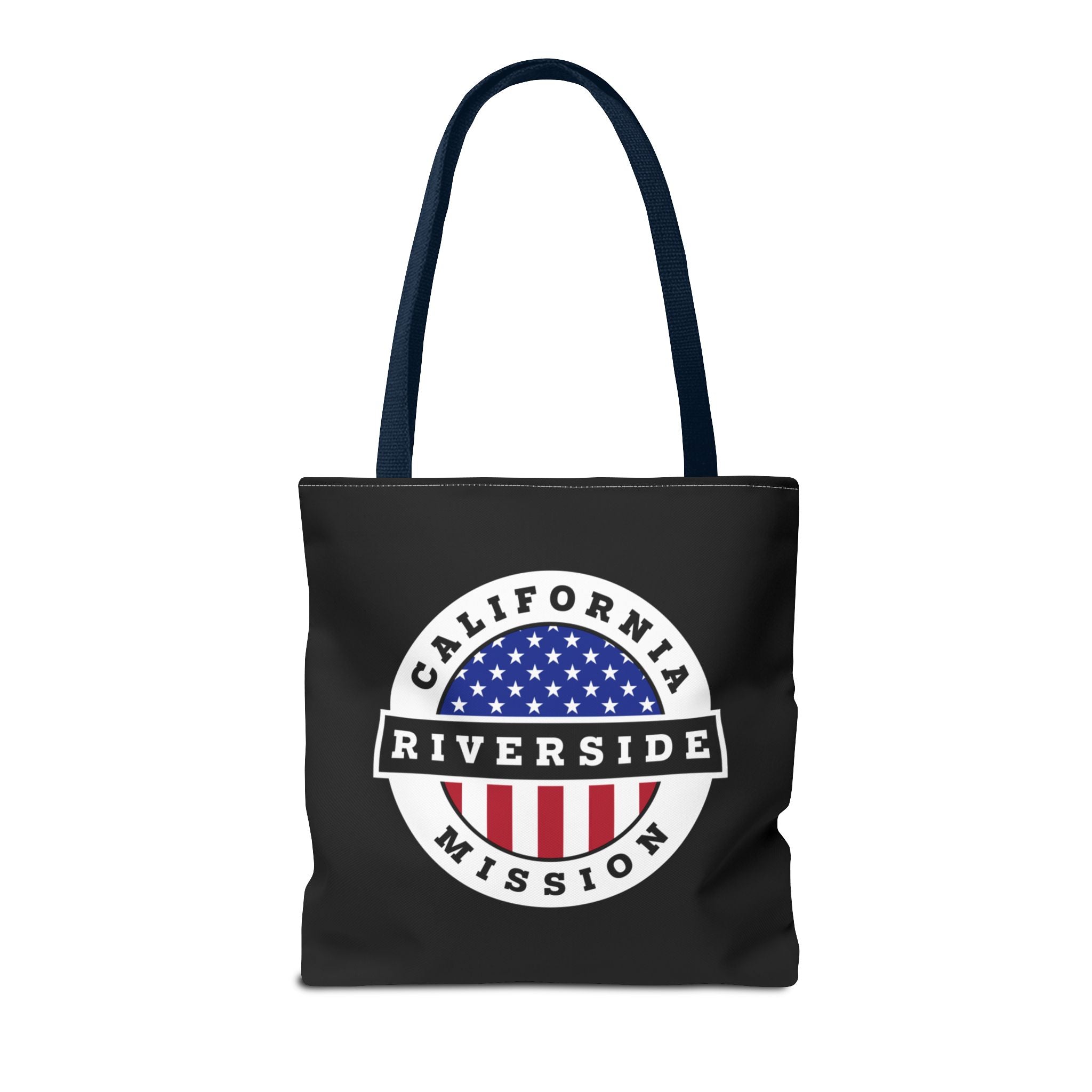 California Riverside Mission USA Flag Logo Tote Bag Black - Mission Wishlist - LDS Missionary Gift Store
