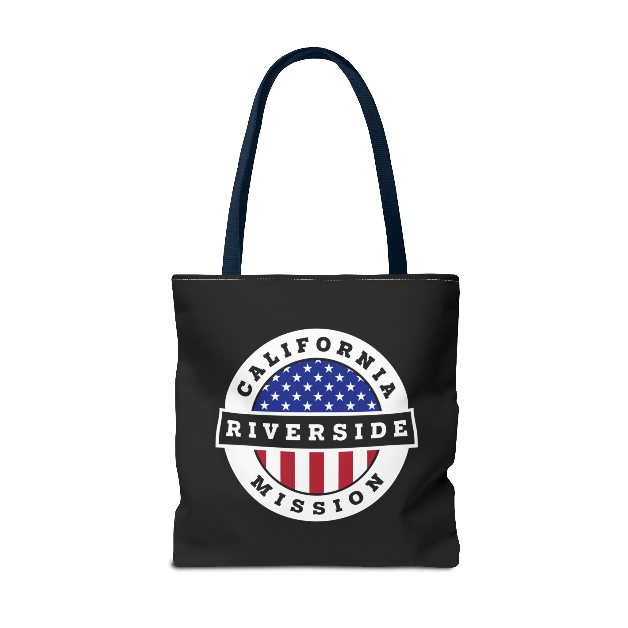 California Riverside Mission USA Flag Logo Tote Bag Black - Mission Wishlist - LDS Missionary Gift Store