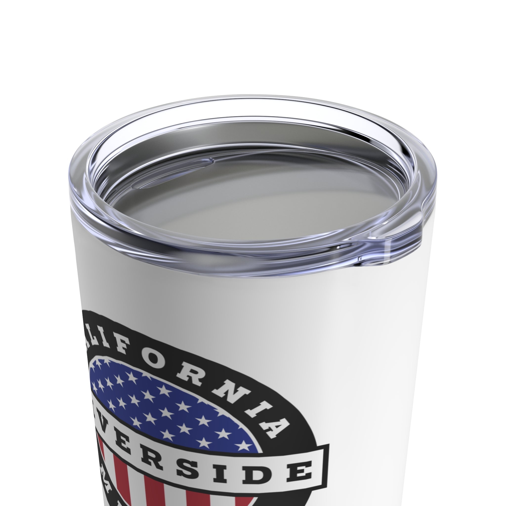 California Riverside Mission USA Flag Logo Tumbler 20oz White - Mission Wishlist - LDS Missionary Gift Store