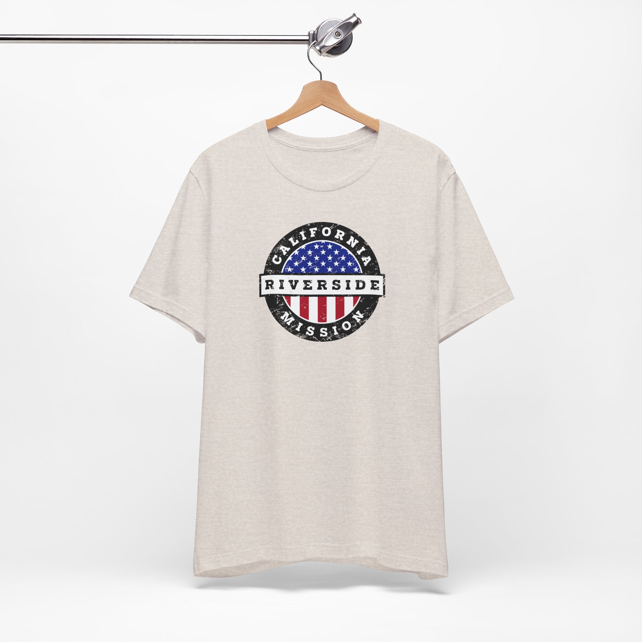 California Riverside Mission Vintage Circular USA Flag T-Shirt - Mission Wishlist - LDS Missionary Gift Store
