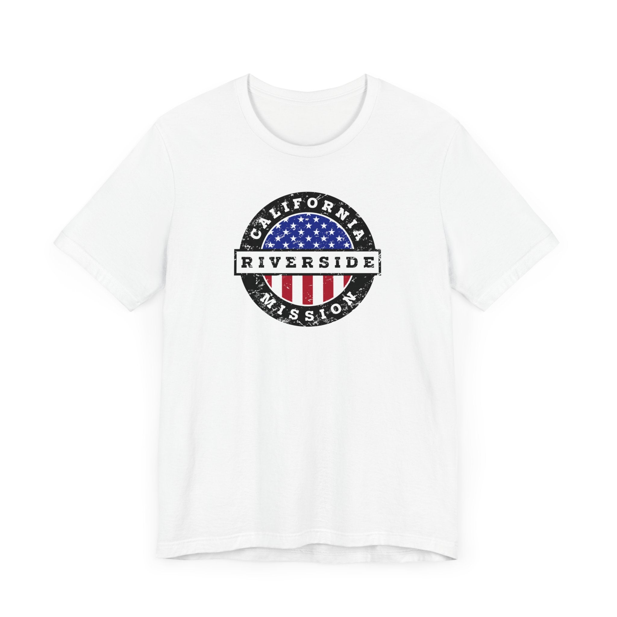 California Riverside Mission Vintage Circular USA Flag T-Shirt - Mission Wishlist - LDS Missionary Gift Store