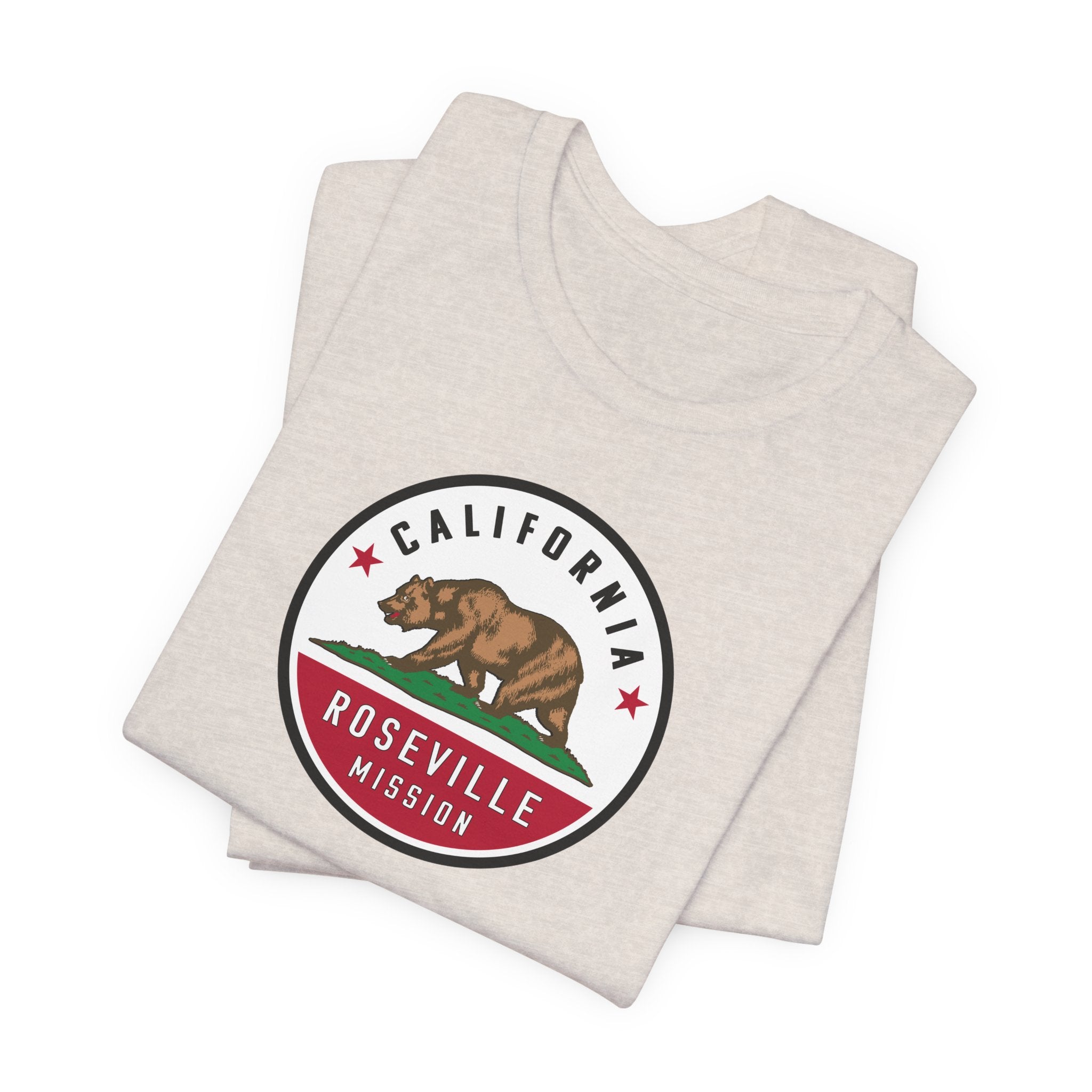 California Roseville Mission State Flag Logo (White Border) T-shirt - Latter-Day Saint LDS Missionary Gift - Book of Mormon
